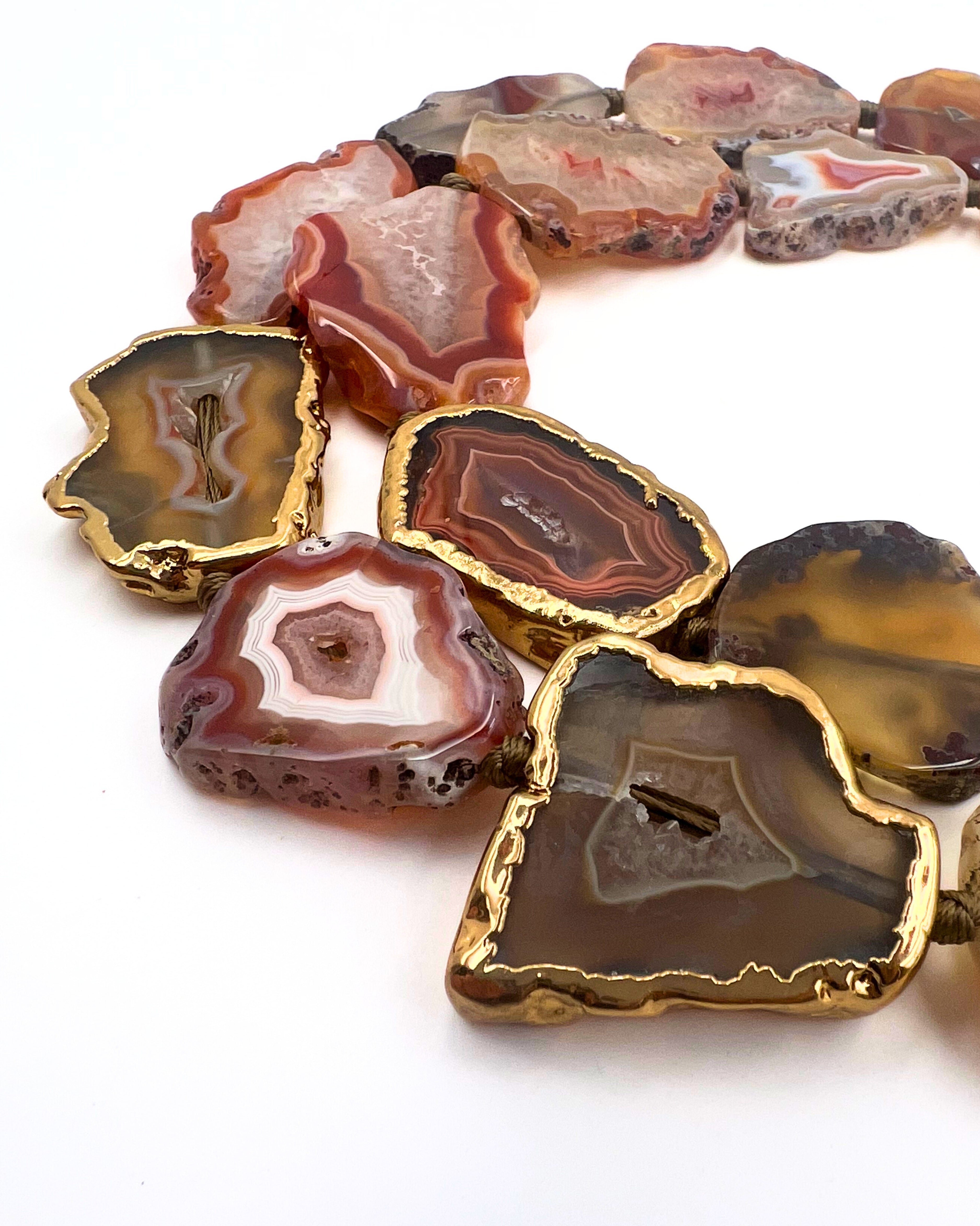 Agate Geode Slice Statement Necklace