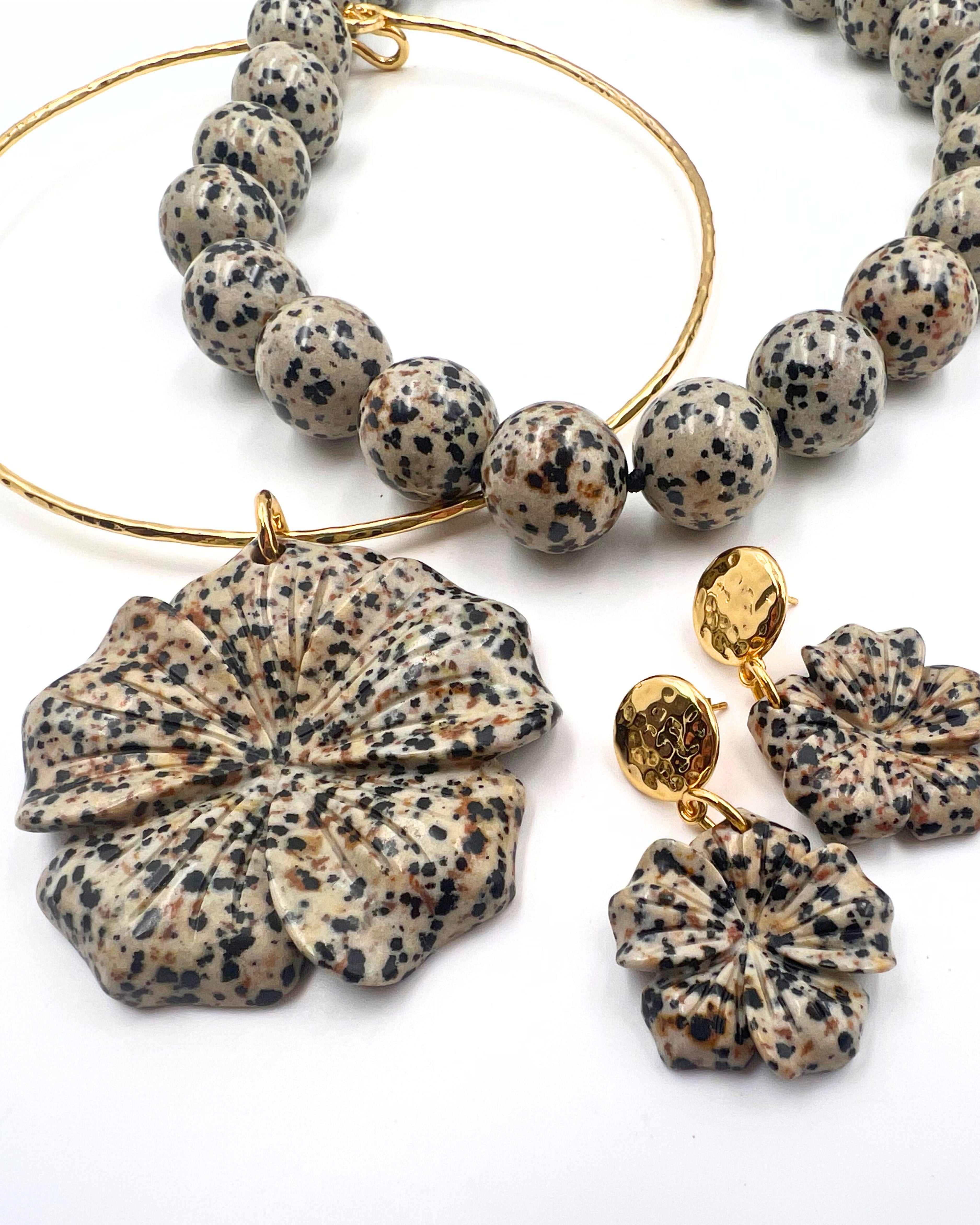 Dalmatian Jasper Toggle Necklace