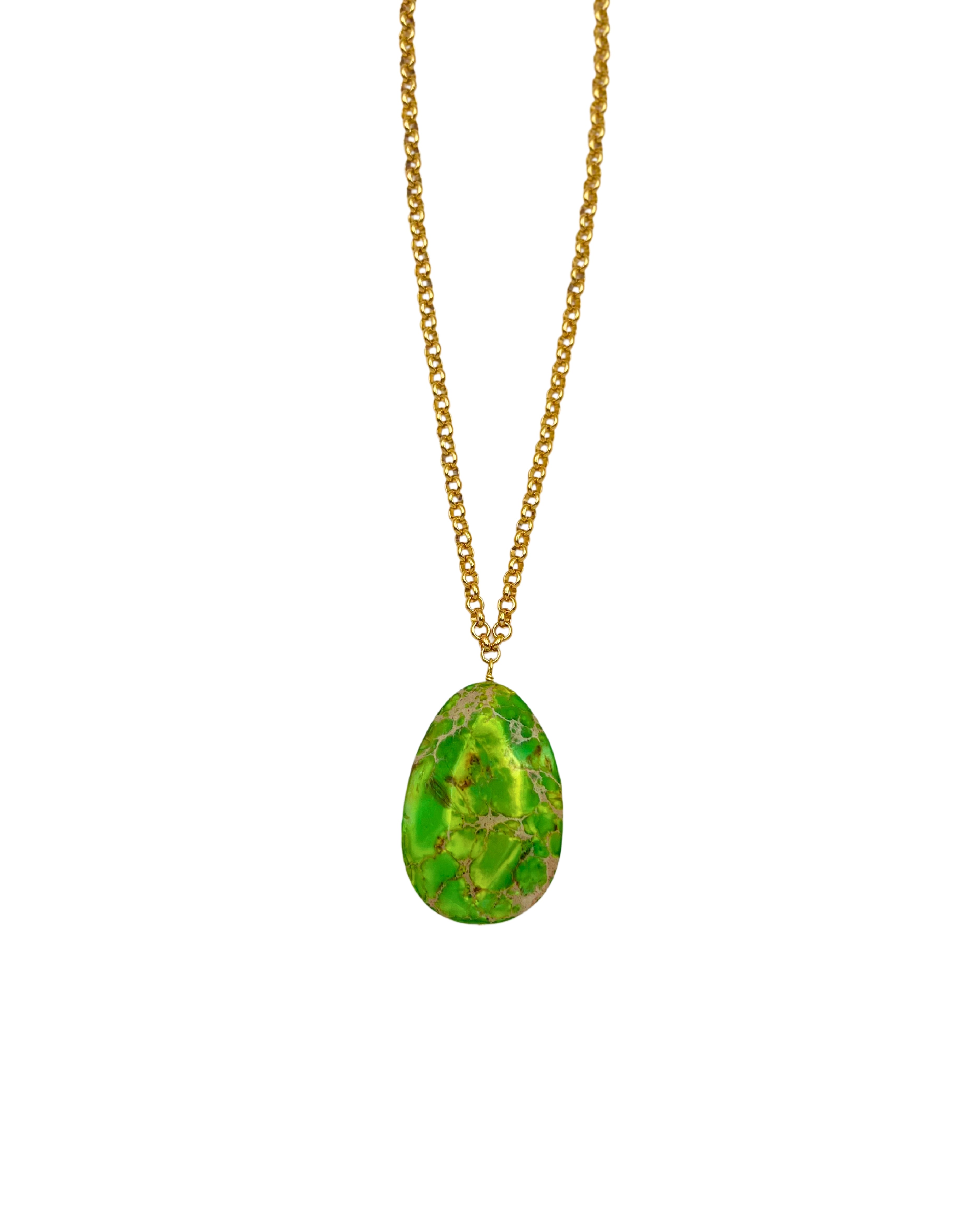Green Jasper Pendant Necklace