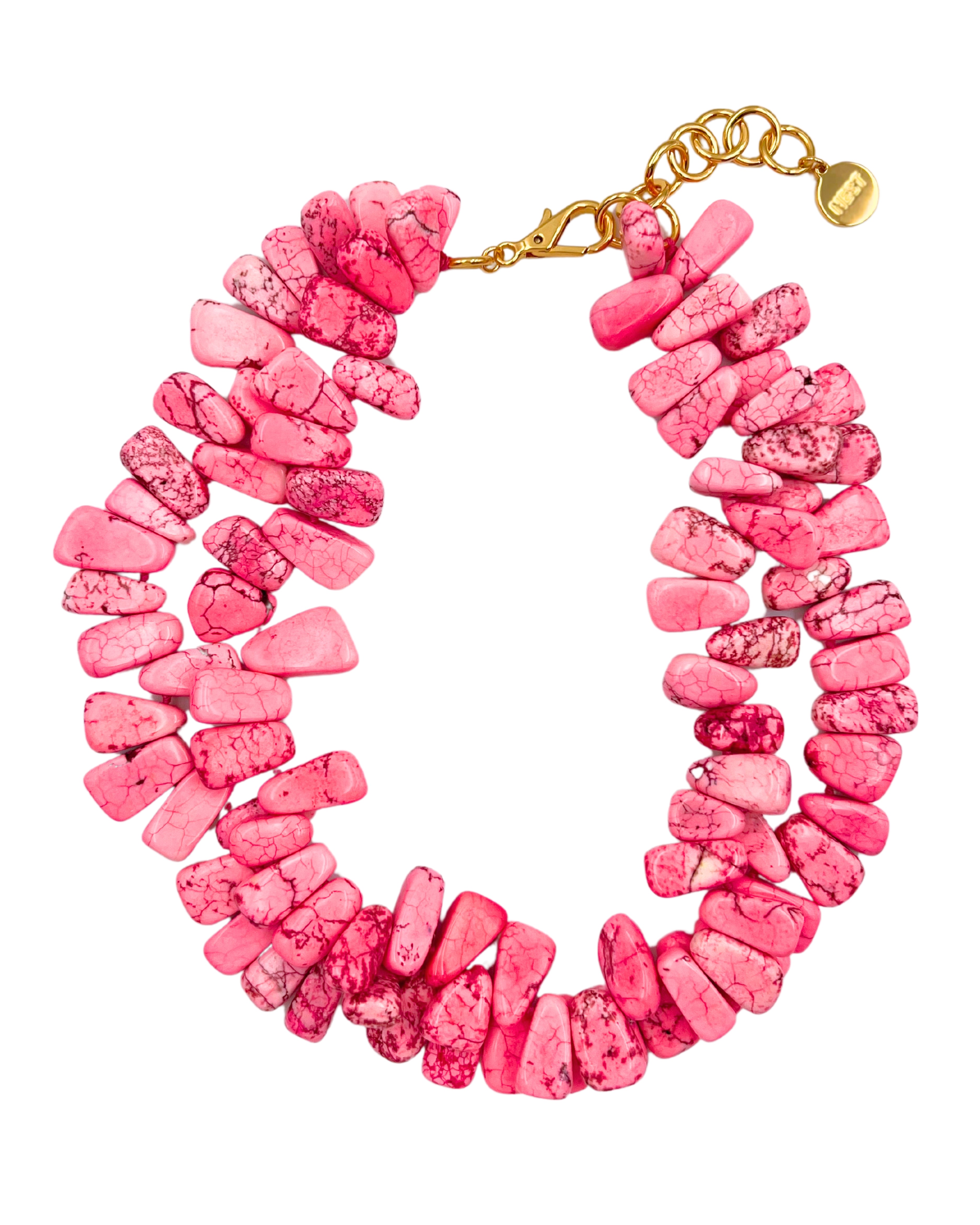 Pink Magnesite Double Strand Necklace