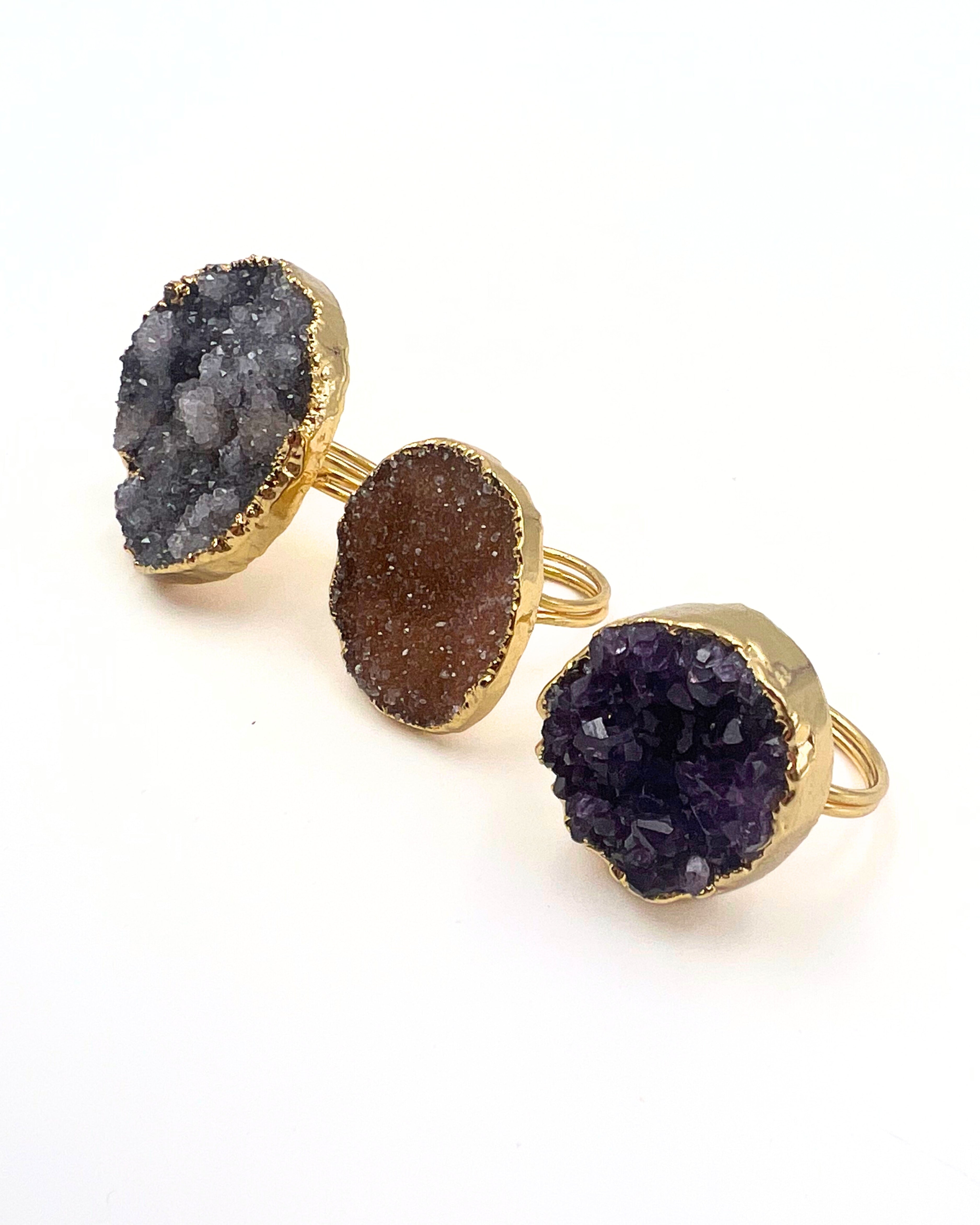 Druzy Agate Adjustable Ring