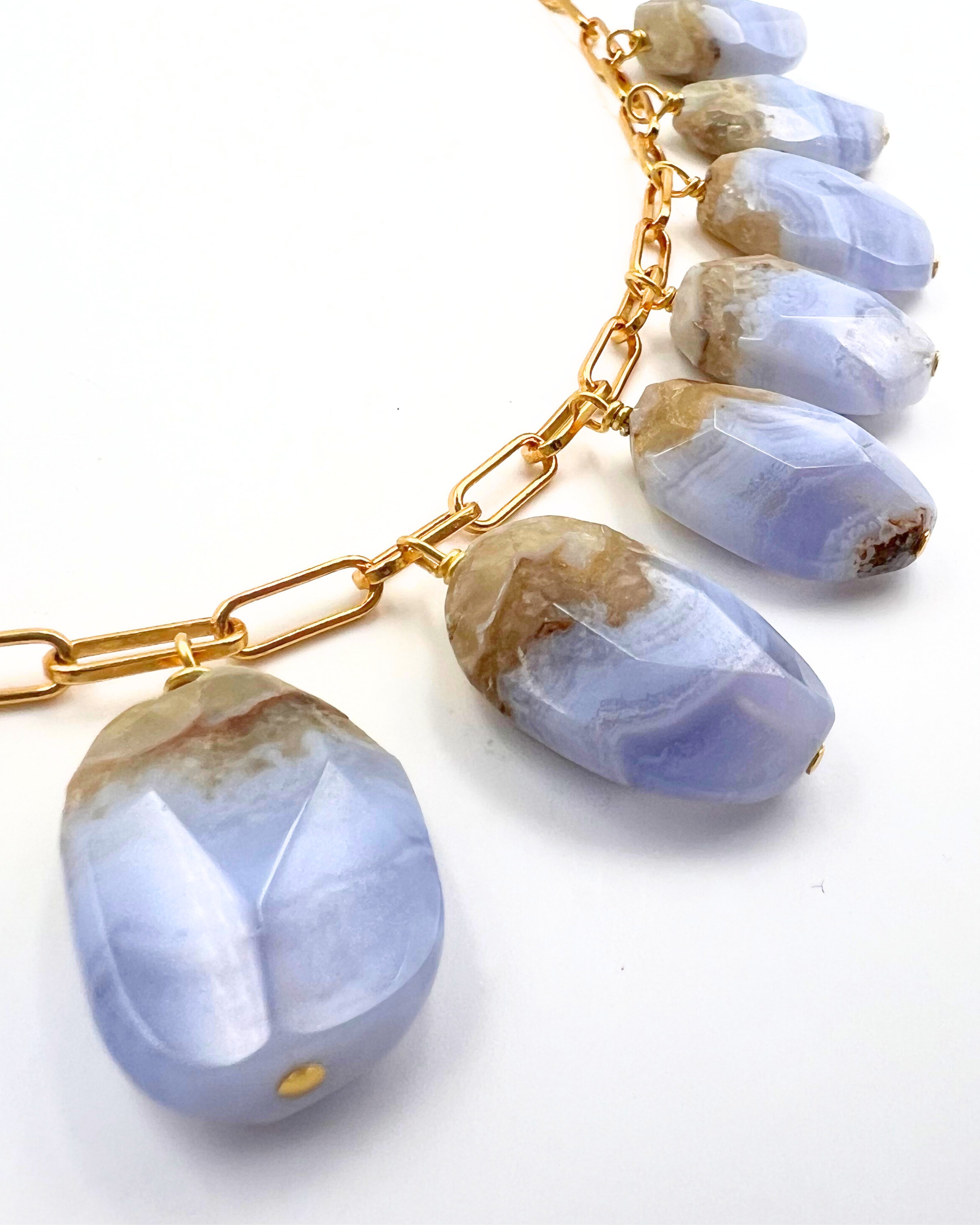 Lace Agate Charm Necklace