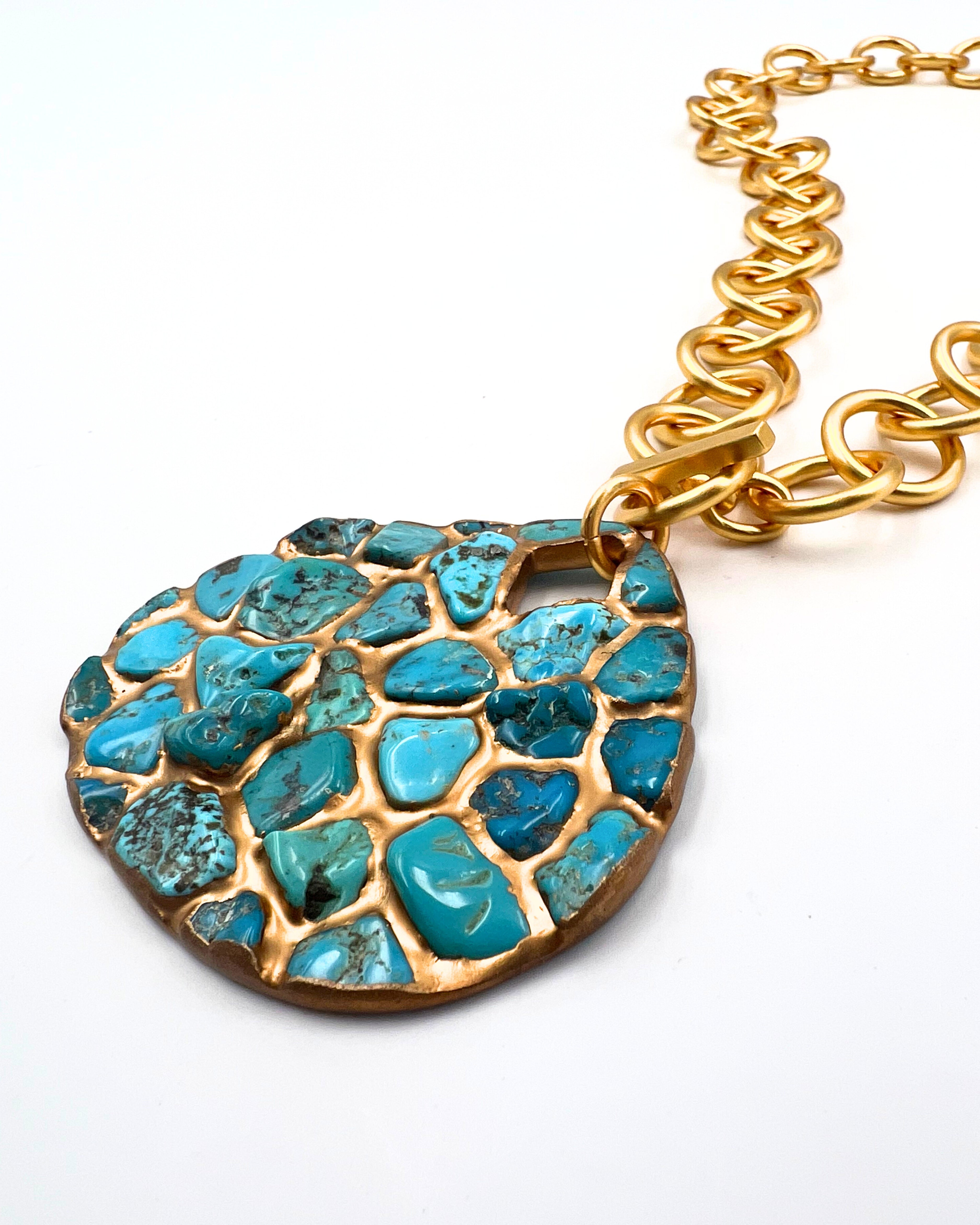 Turquoise Pendant Toggle Necklace
