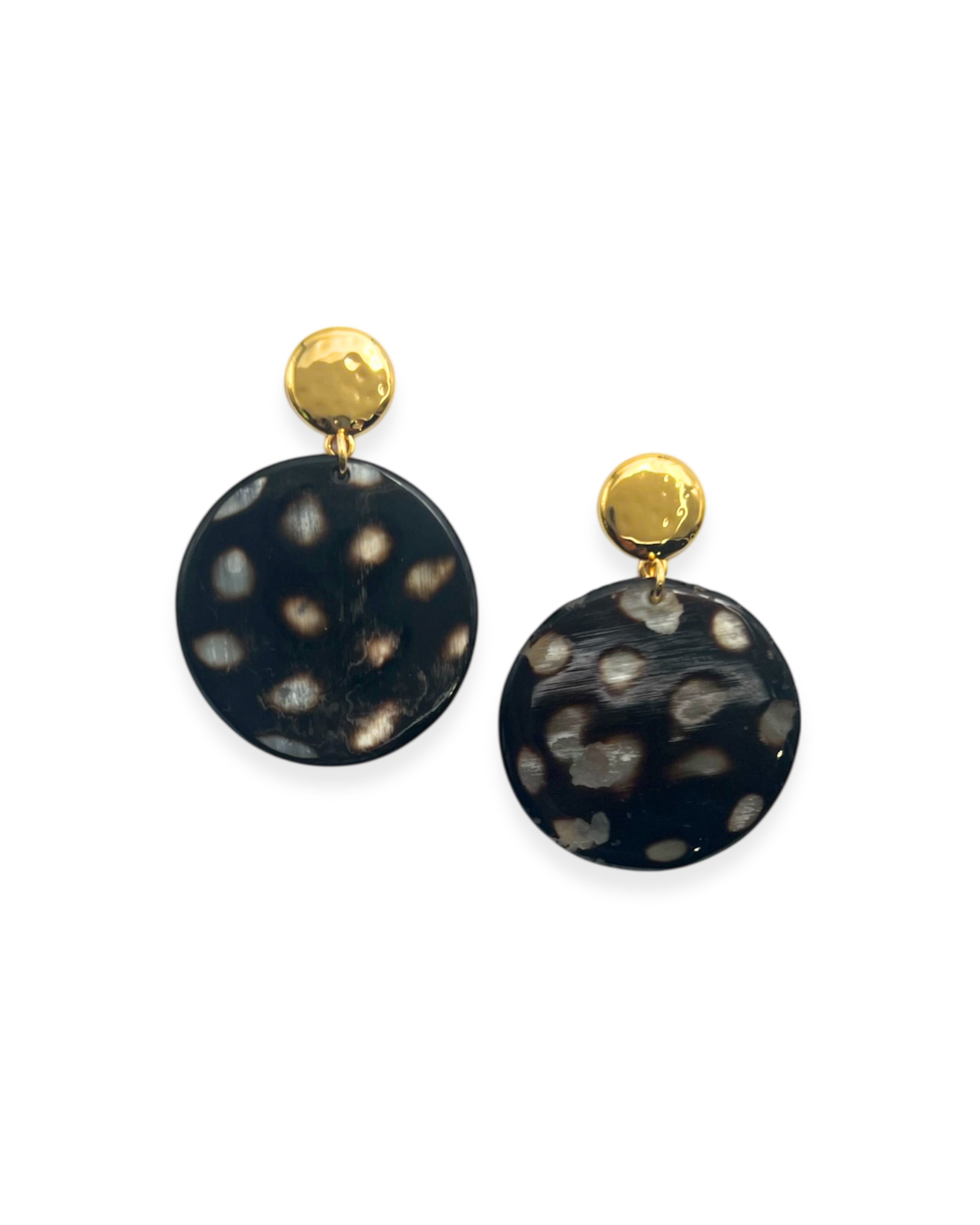 Spotted Horn Drop Earrings