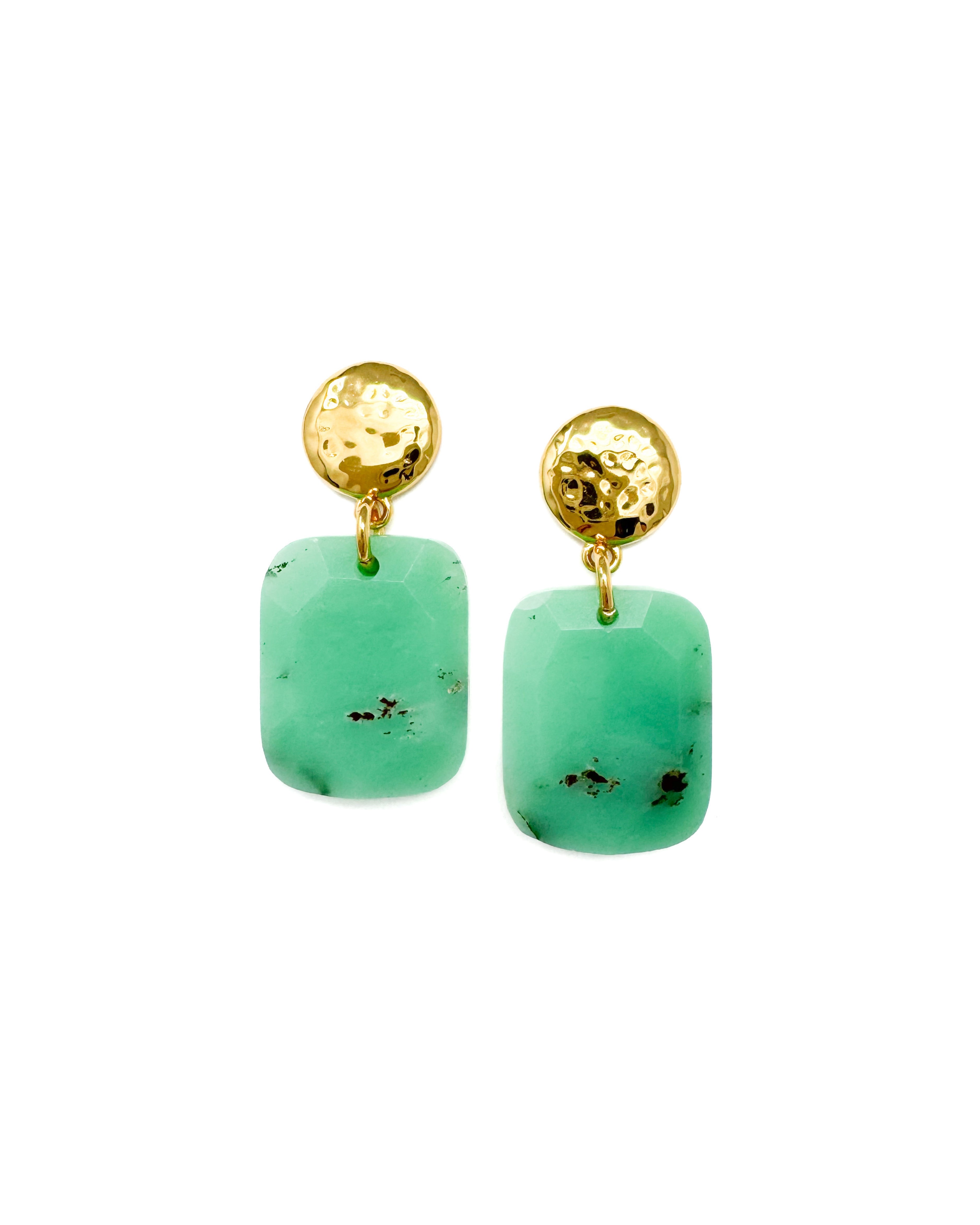 Chrysoprase Gemstone Drop Earrings