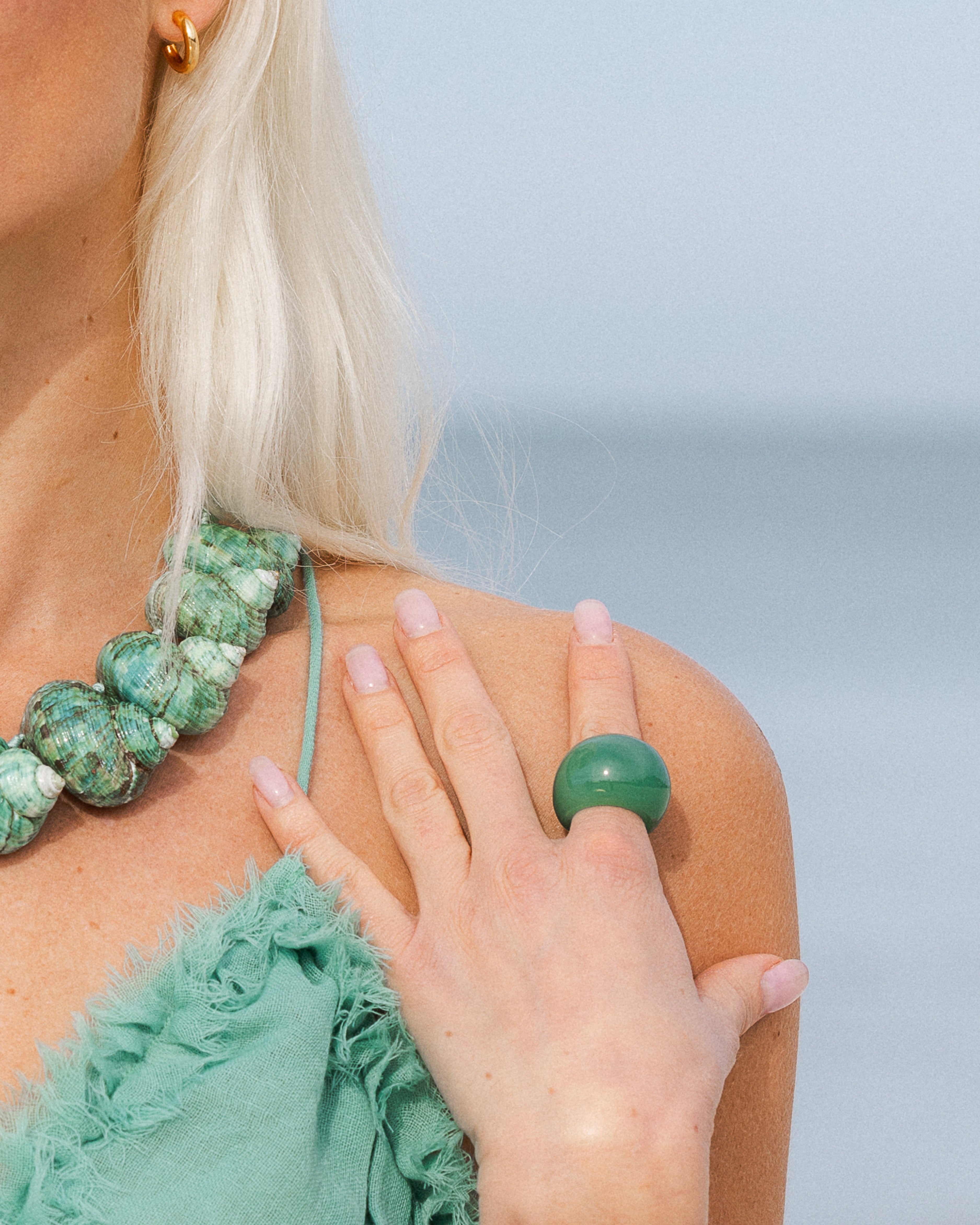 Jade Aventurine Stone Statement Ring