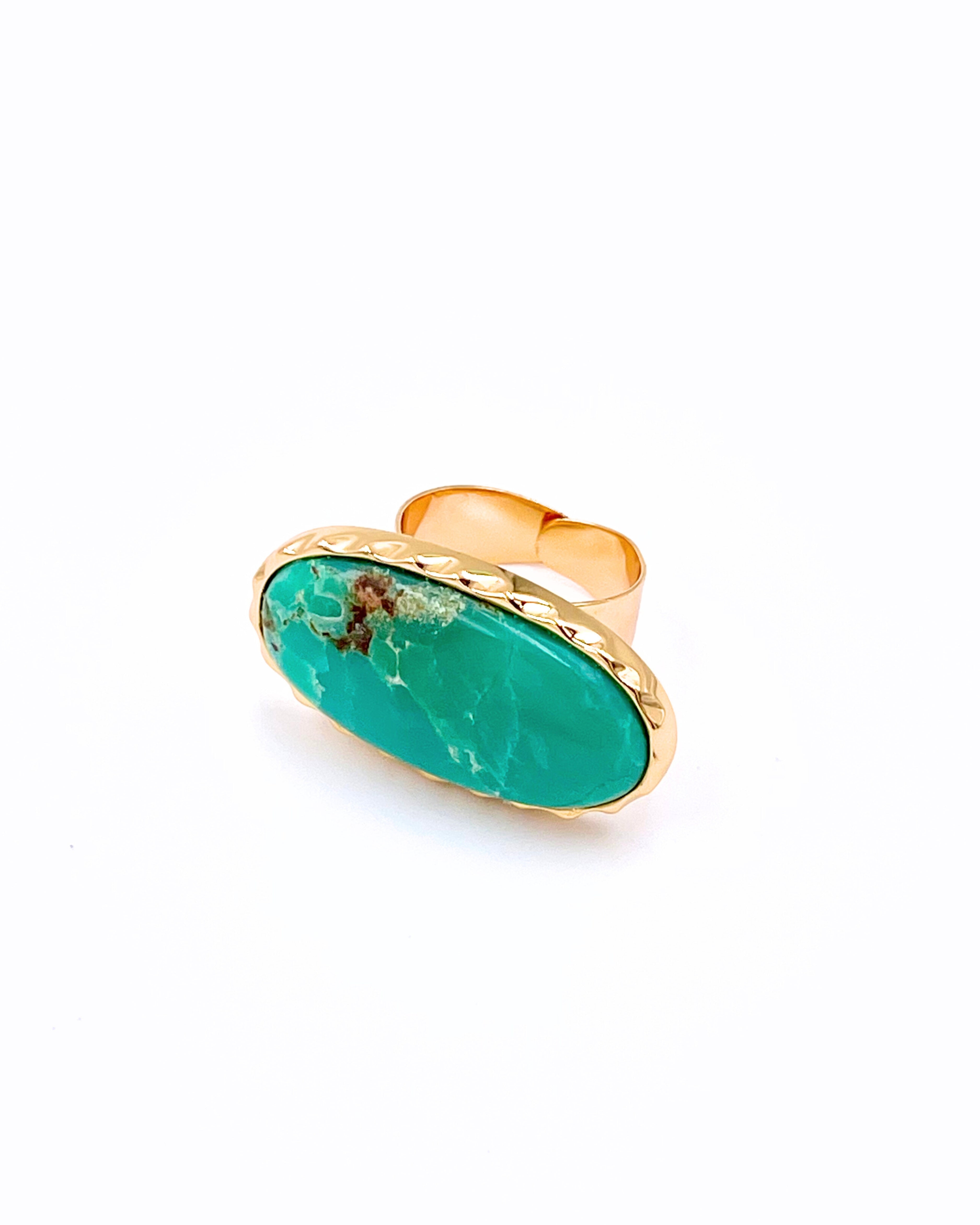 Chrysoprase Gemstone Adjustable Ring