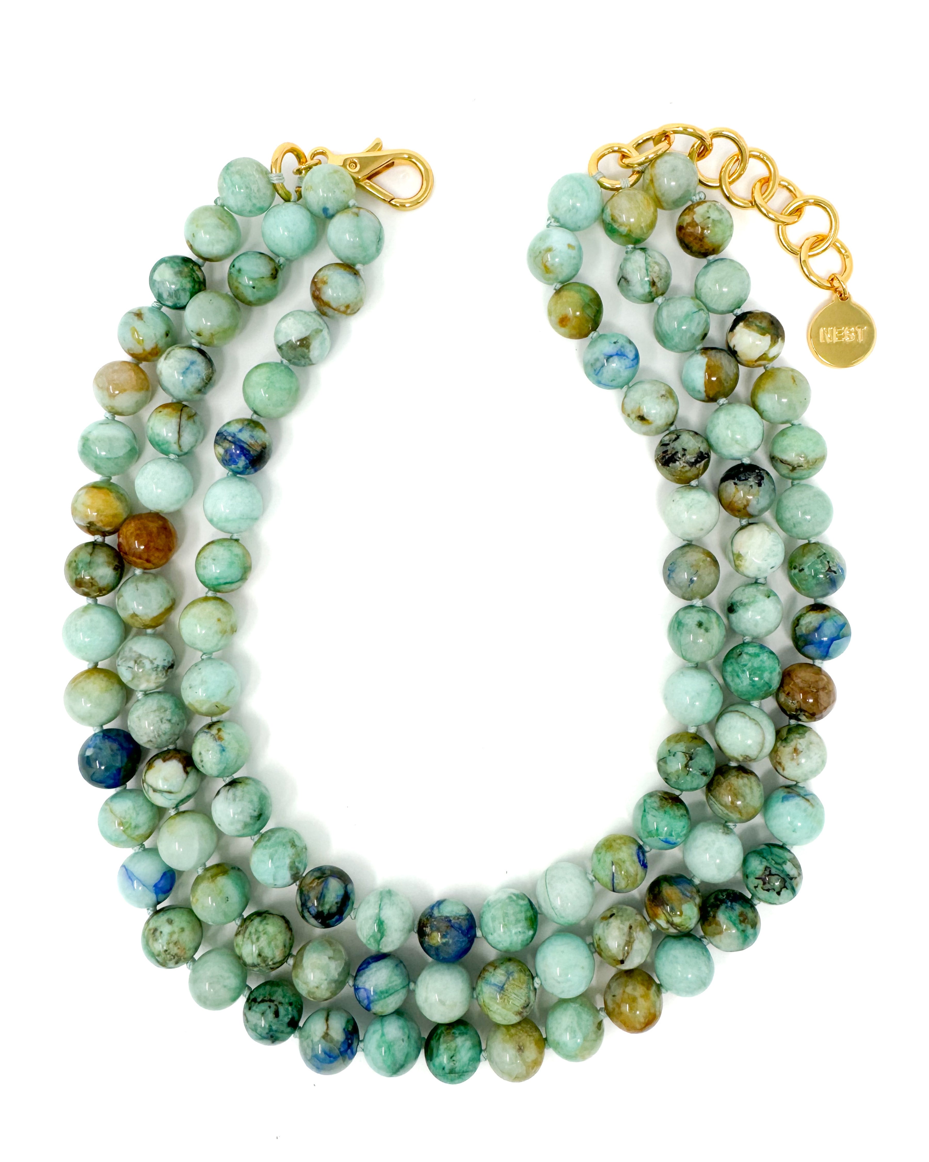 Chrysoprase Triple Strand Necklace