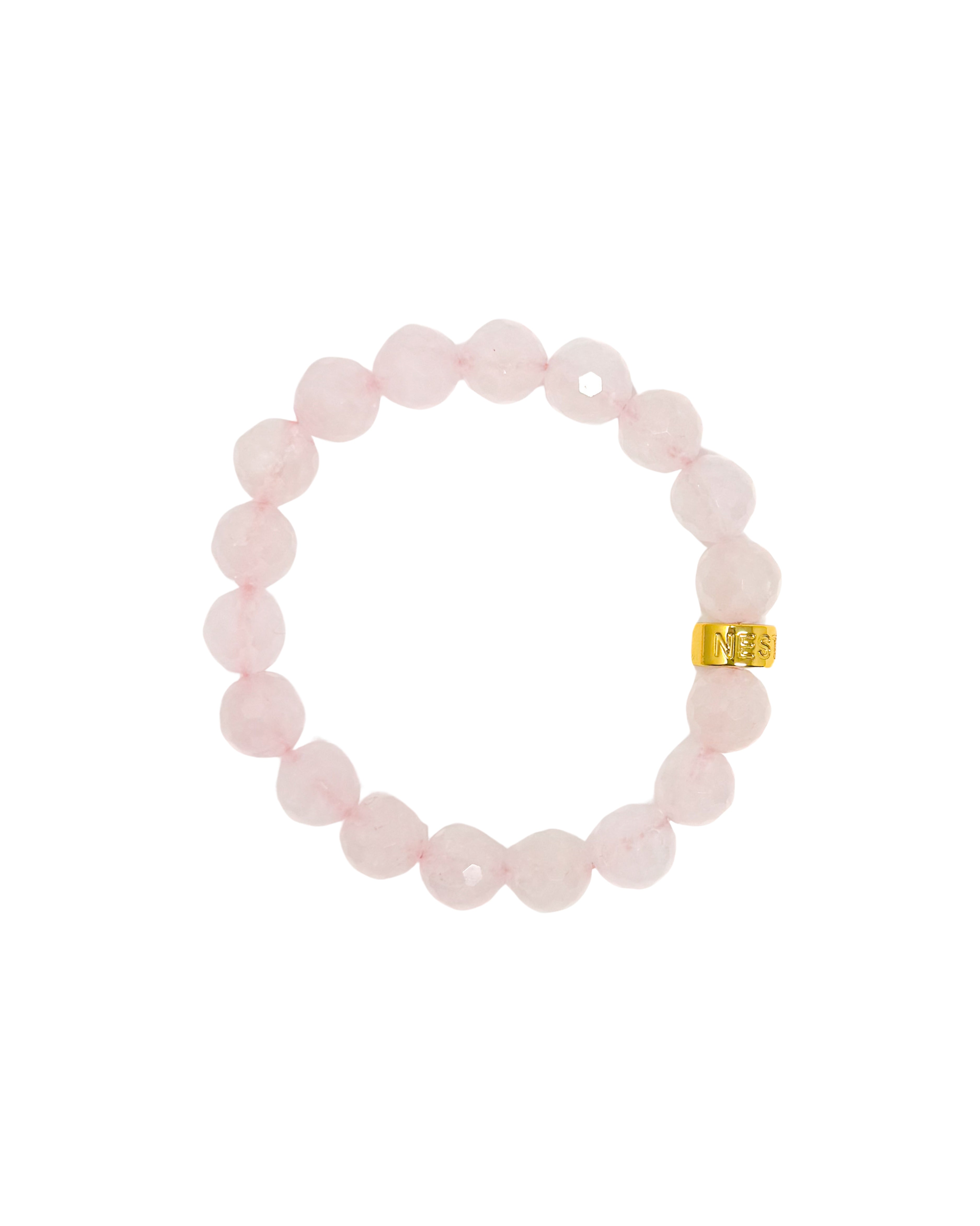 Faceted Rose Quartz Stretch Bracelet