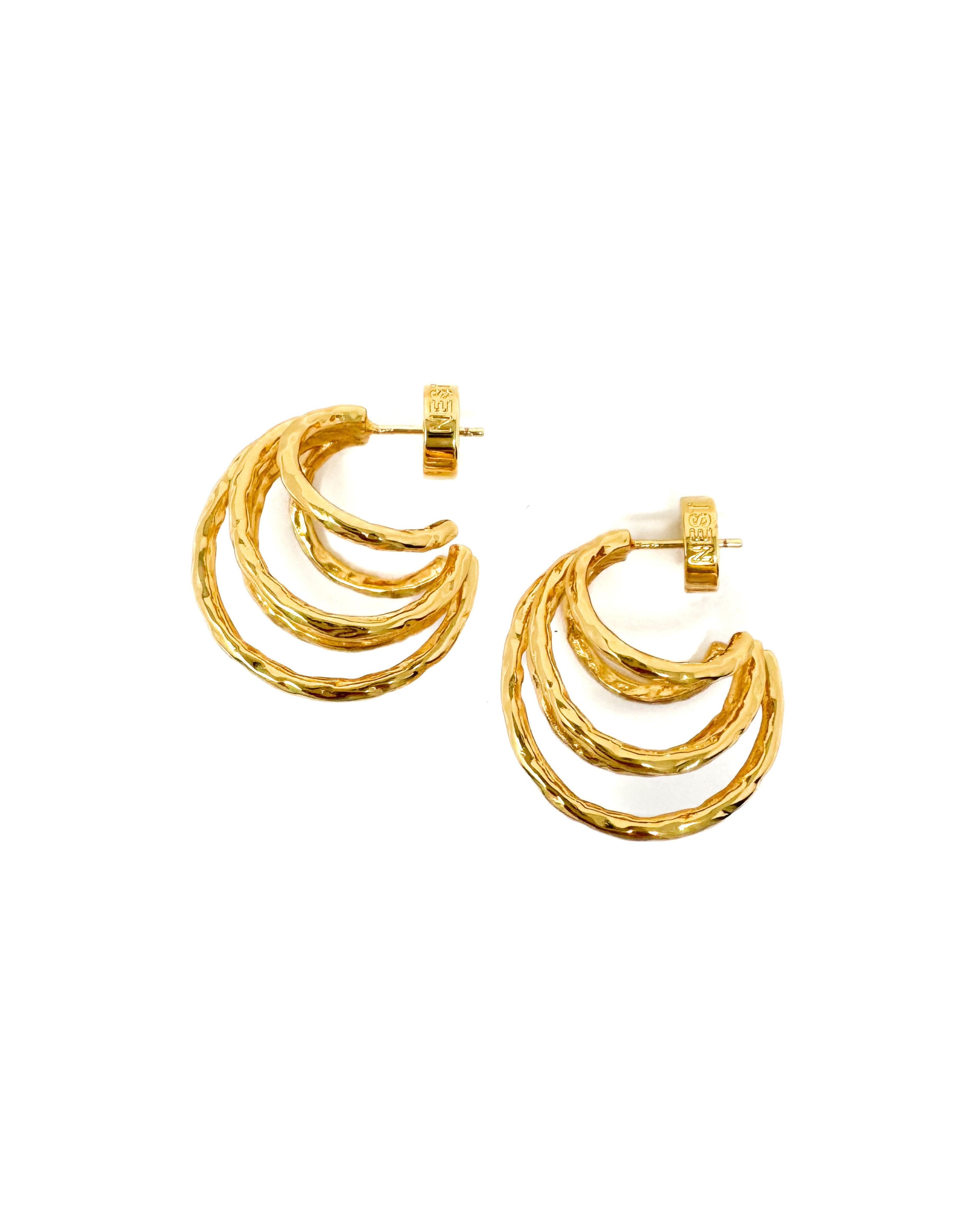 Hammered Multi-Hoops Earrings