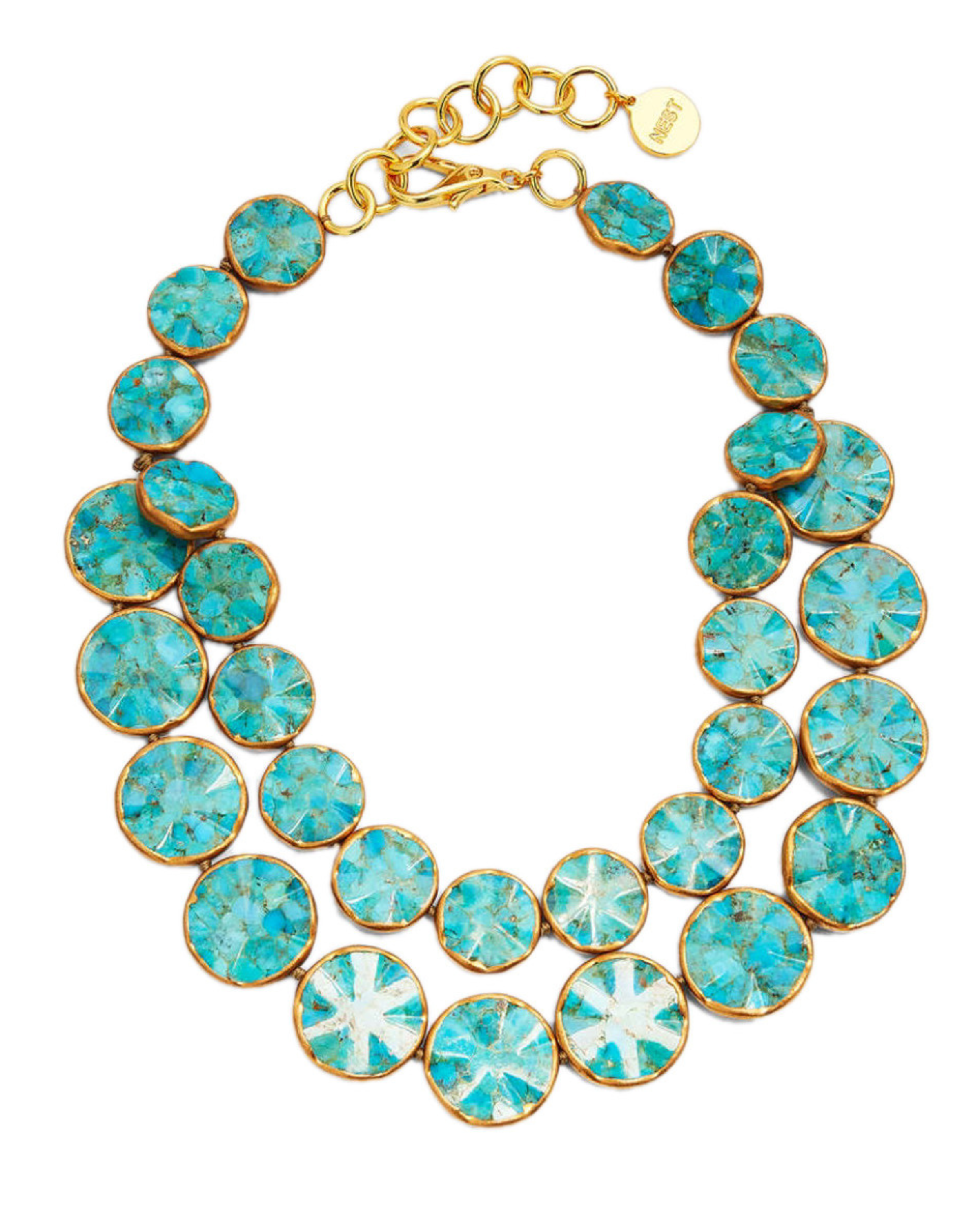 Wavy Turquoise Statement Necklace