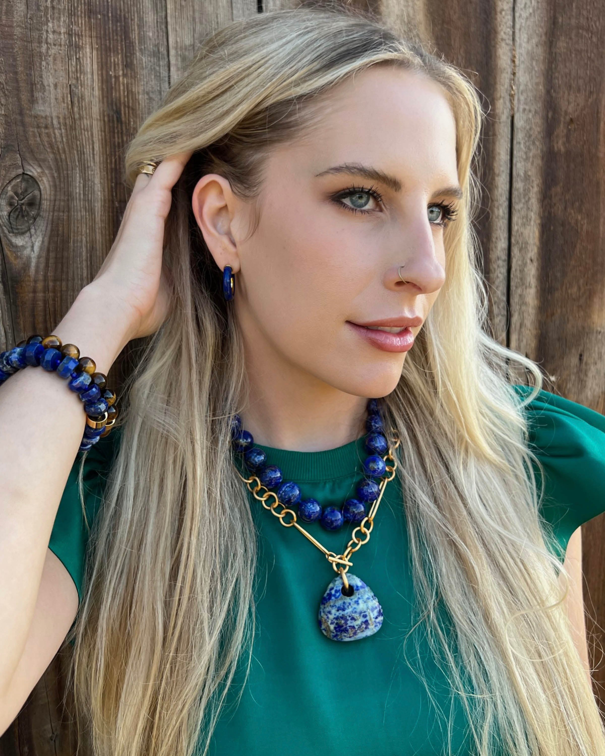 Lapis Statement Strand Necklace