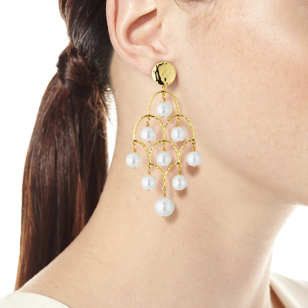 Mother of Pearl Chandelier Earrings