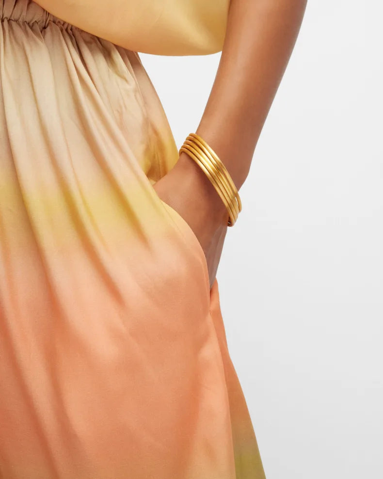 Brushed Gold Skinny Bangles