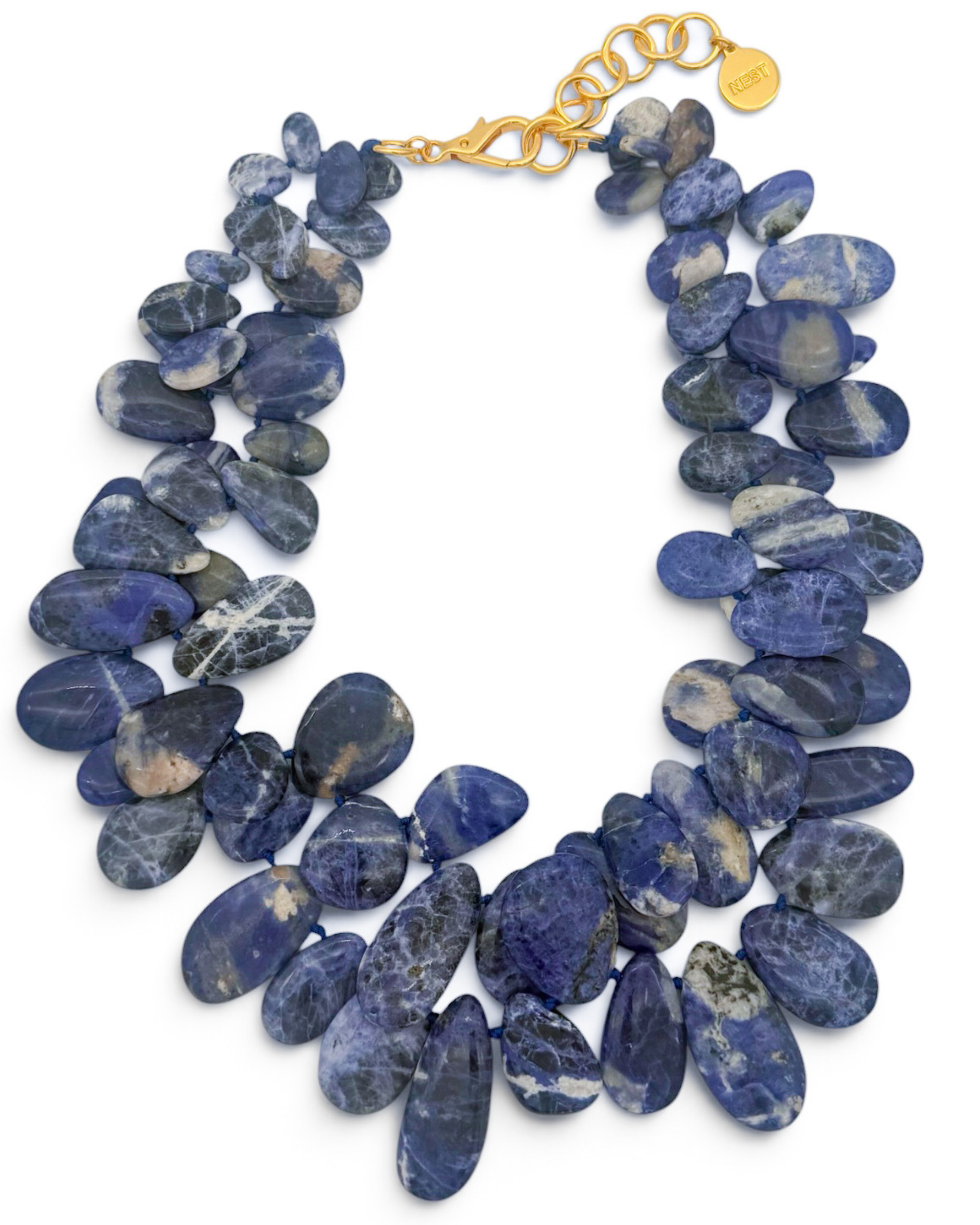Sodalite Cluster Statement Necklace