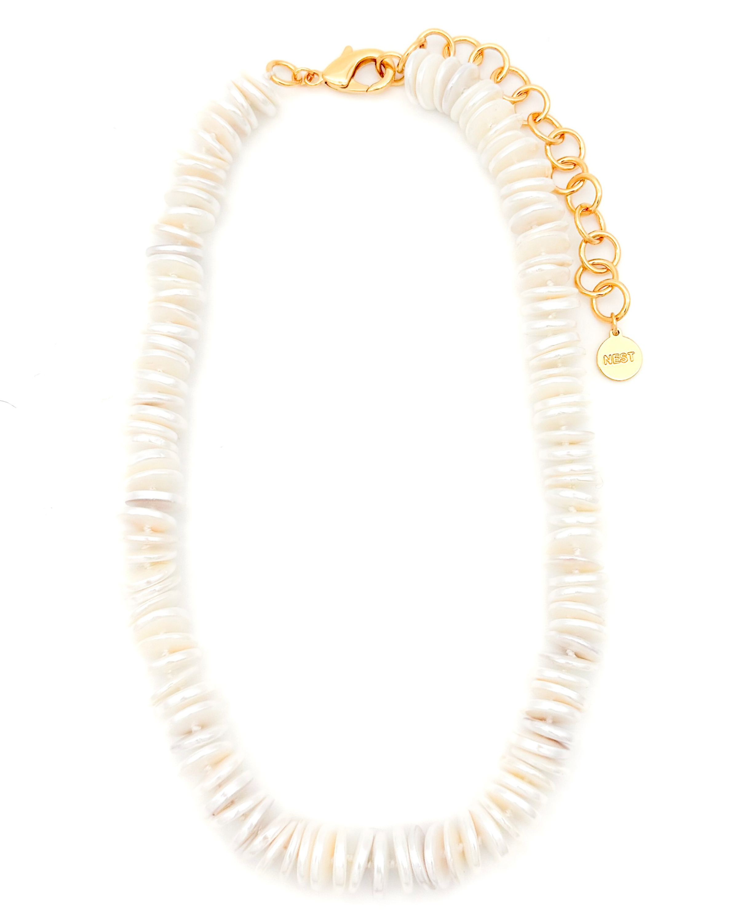 Mother of Pearl Disc Necklace