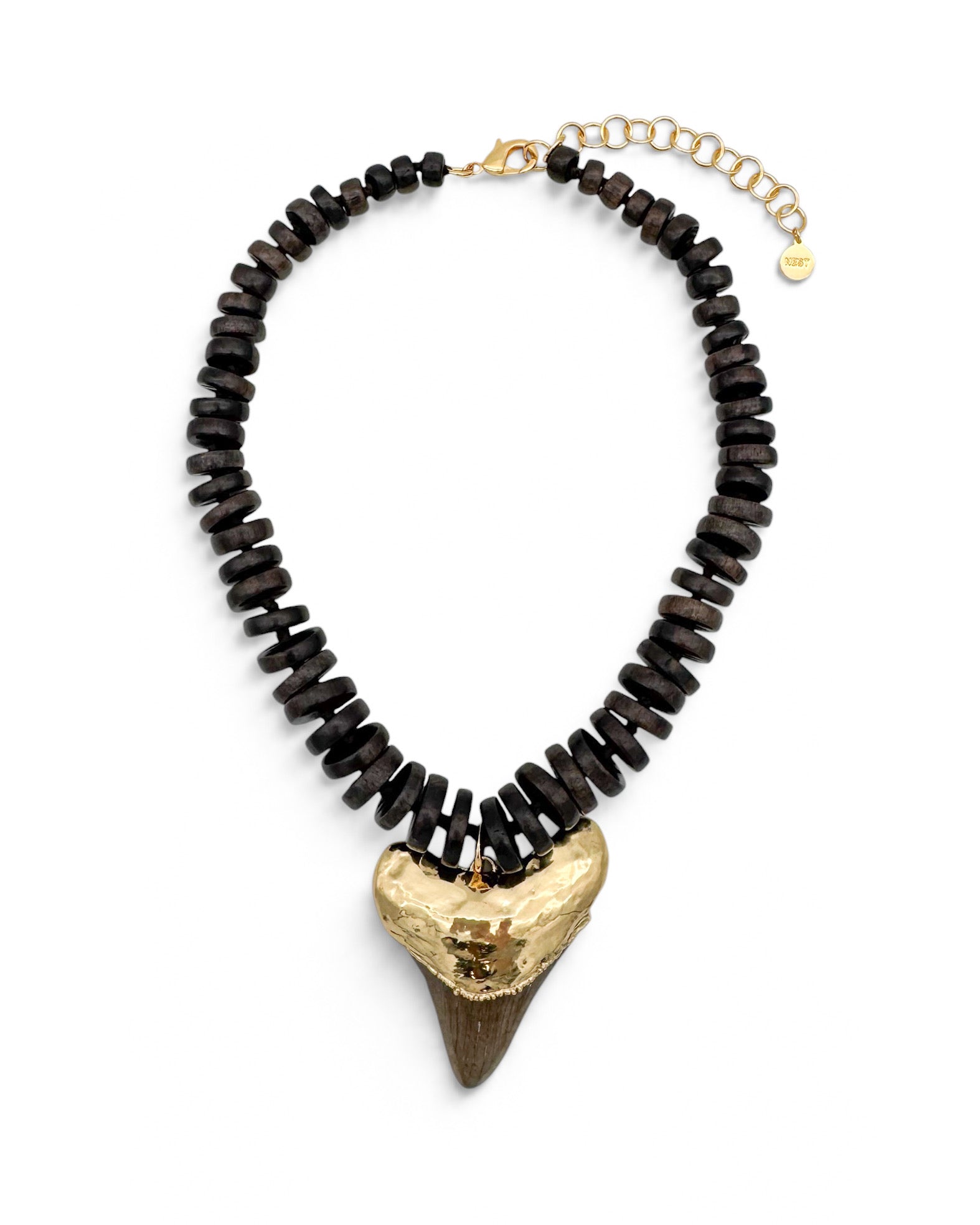 Ebony Wood Shark Tooth Necklace