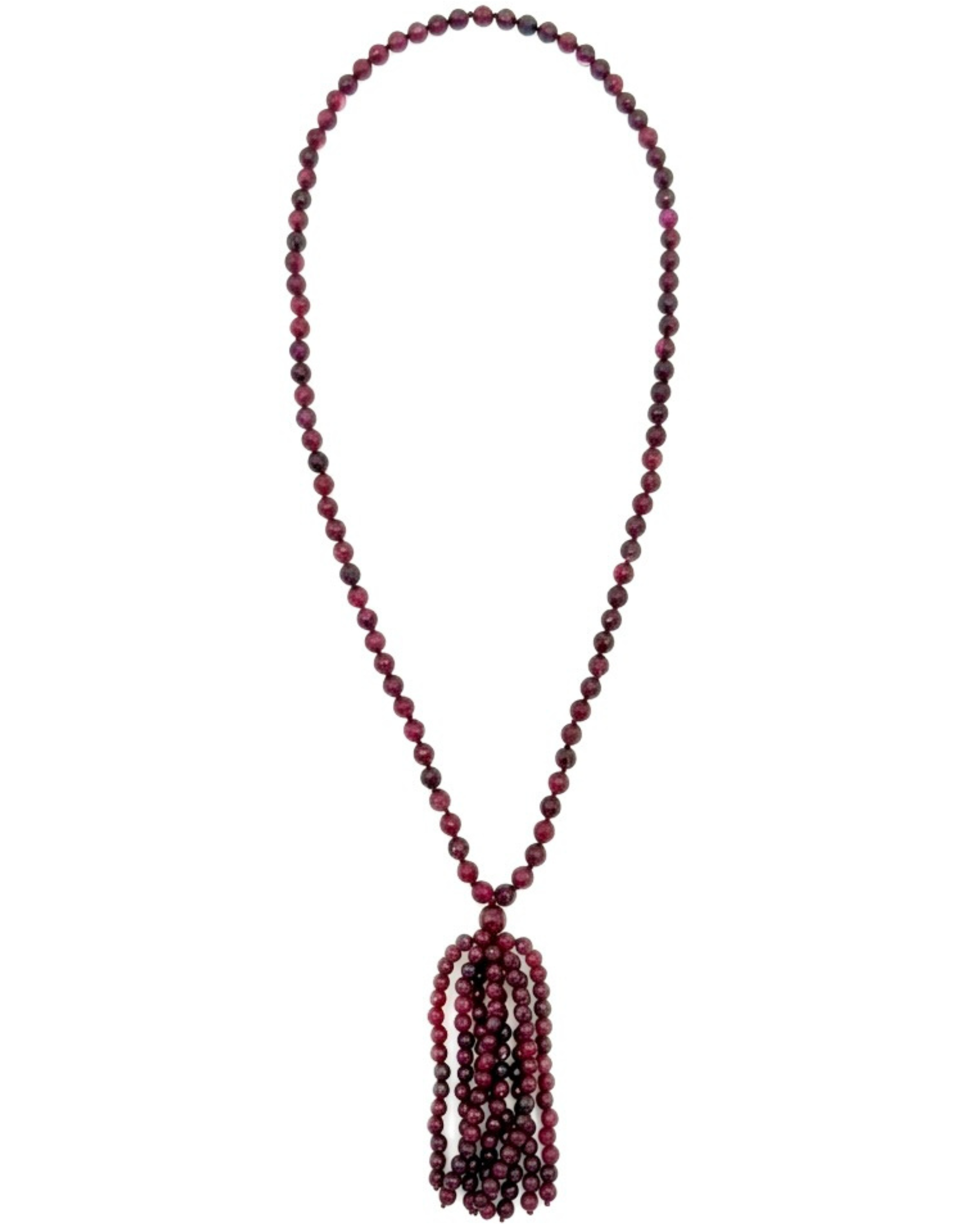Ruby Quartz Tassel Necklace