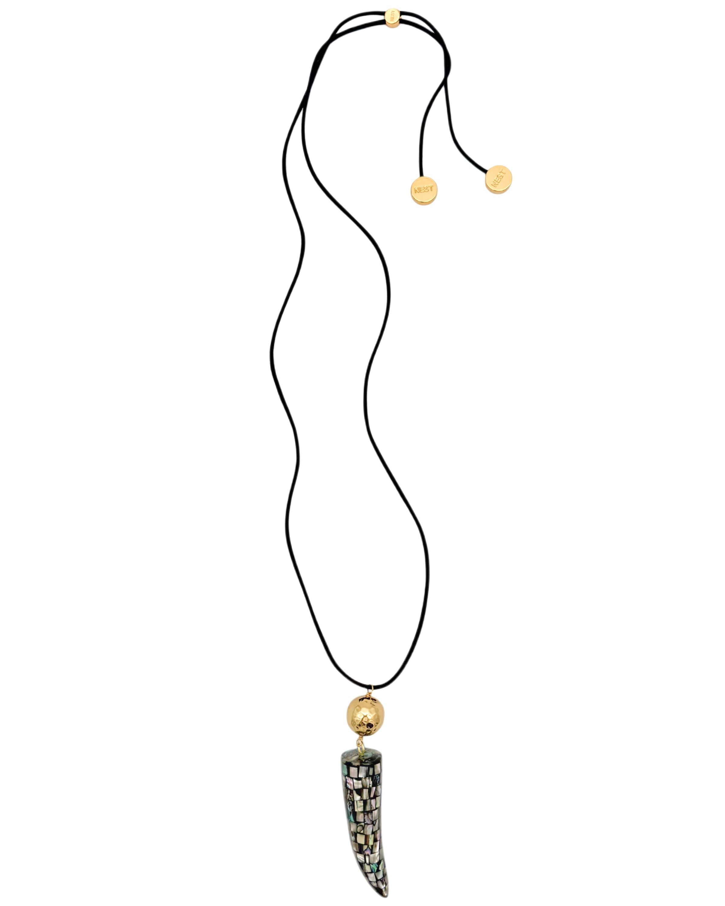Abalone Horn Cord Necklace
