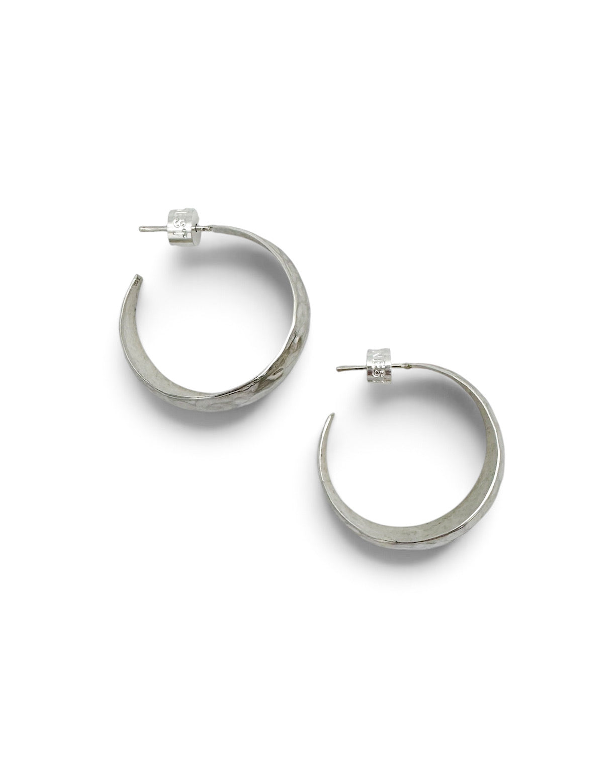 Sterling Silver Hammered Hoops