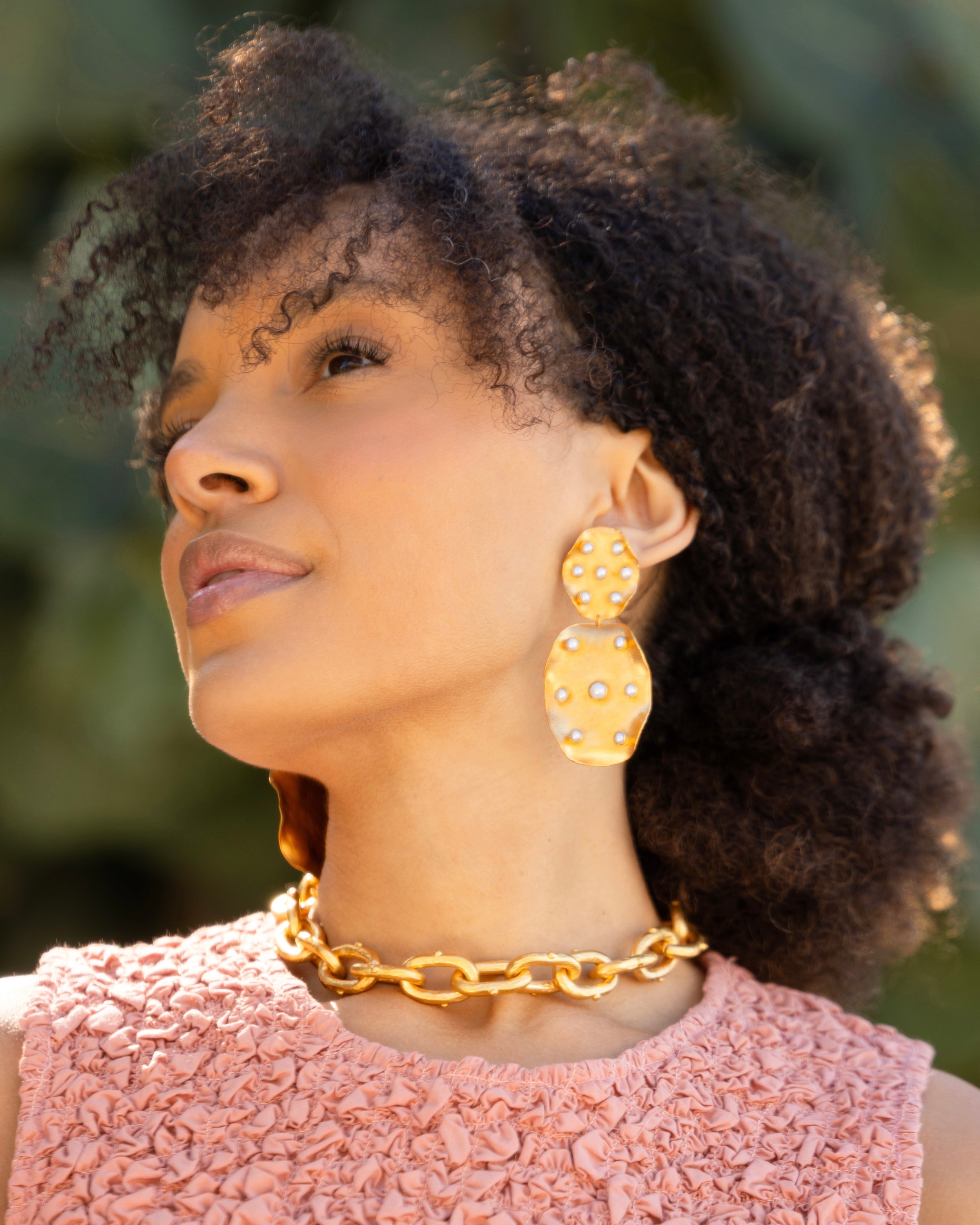Satin Gold Chain Link Necklace