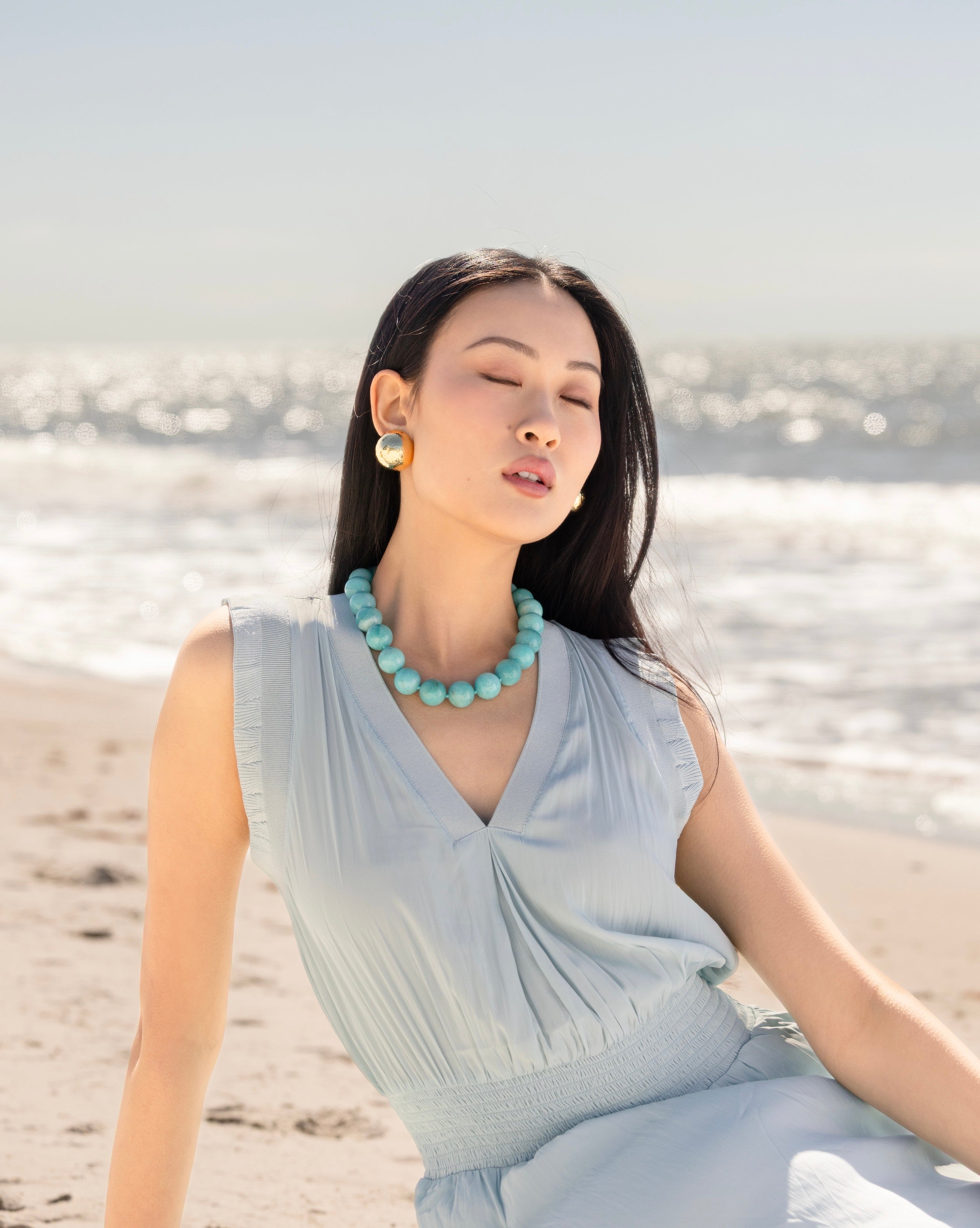 Amazonite Gemstone Toggle Necklace