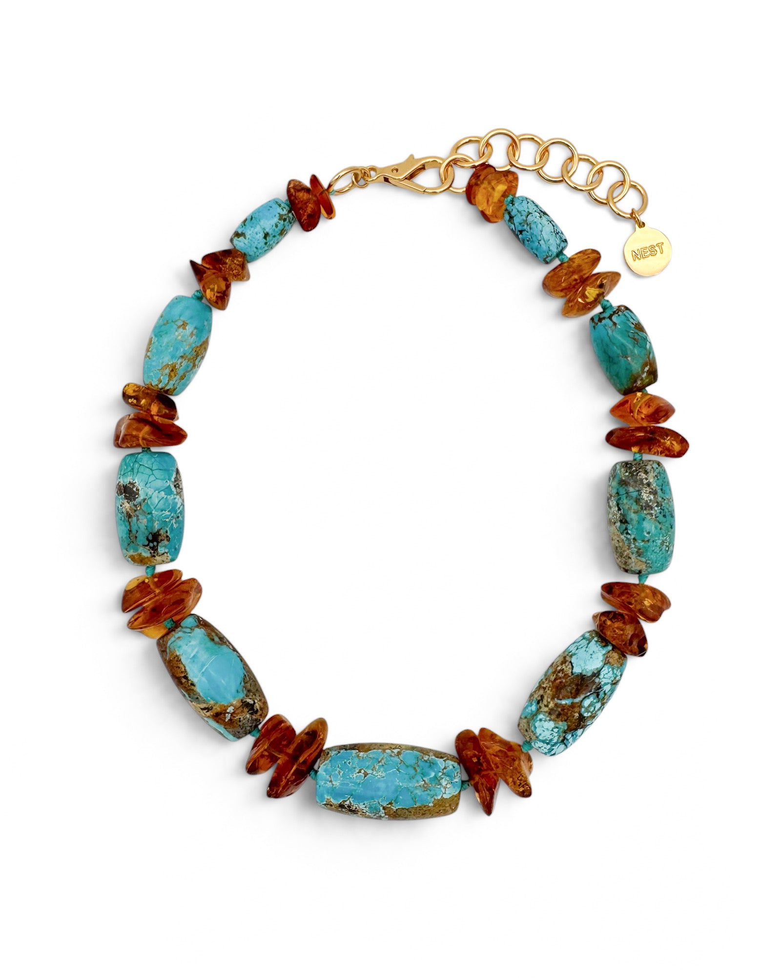 Turquoise and Amber Statement Necklace