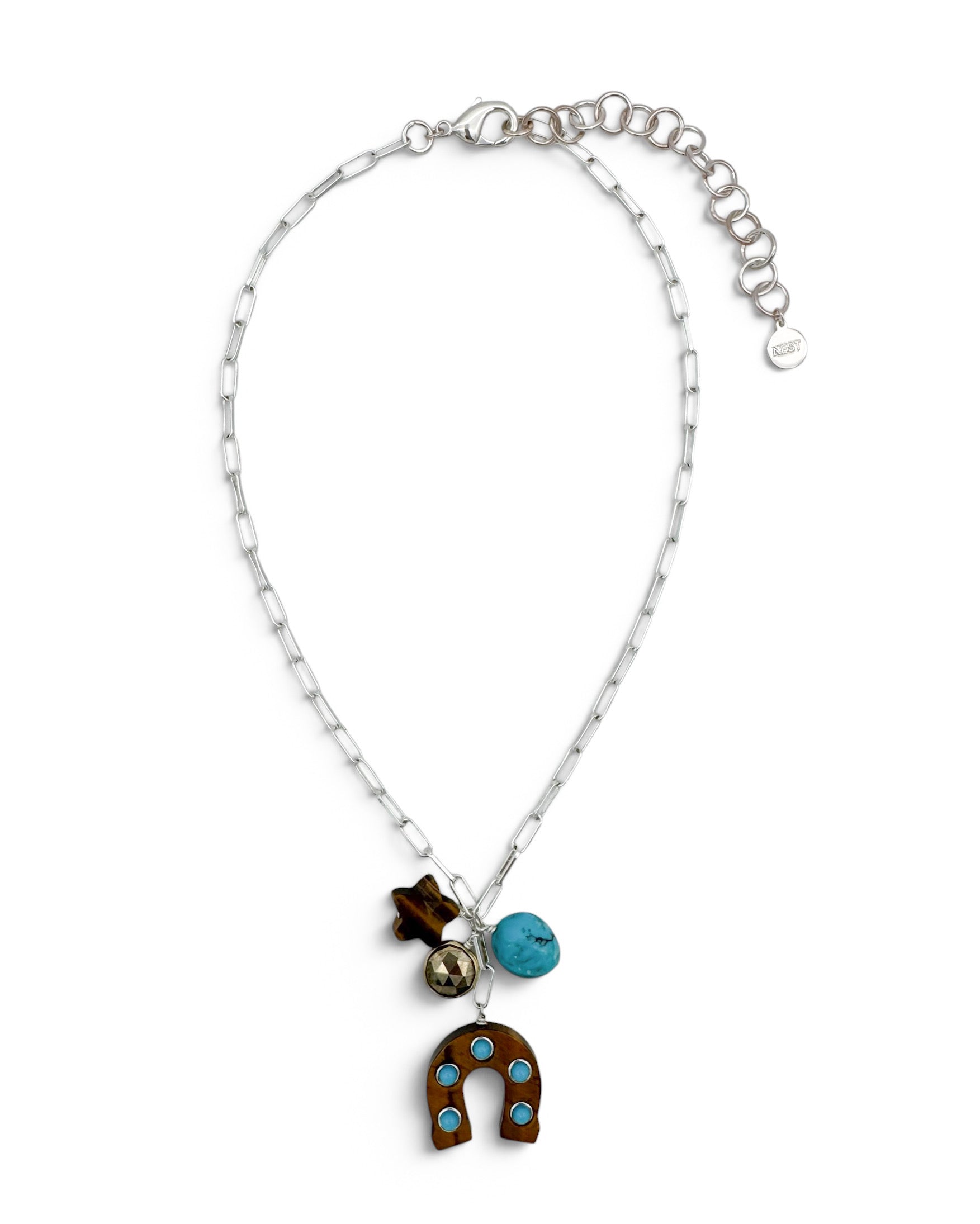 Silver Horseshoe Charm Necklace