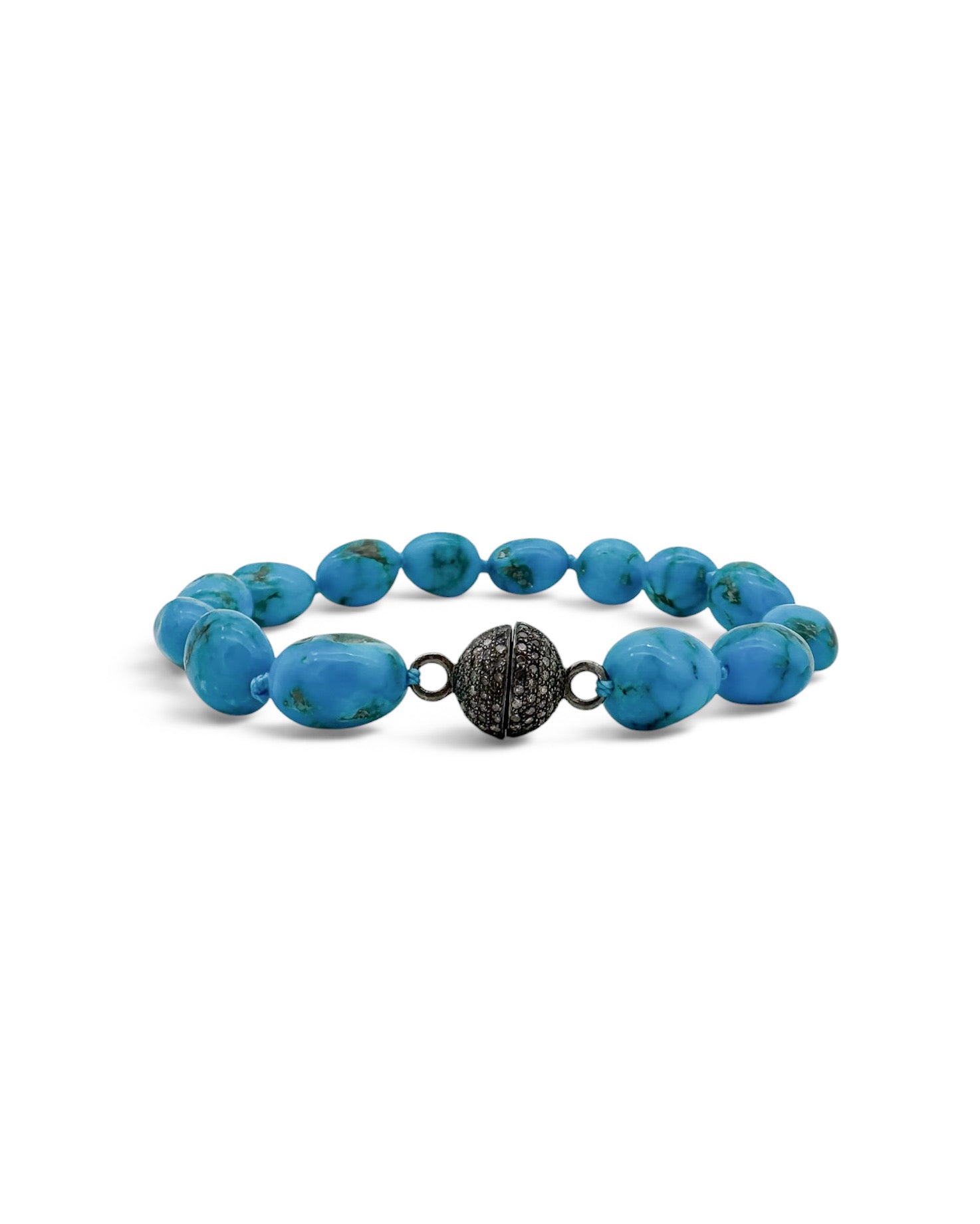 Turquoise with Diamond Clasp Bracelet