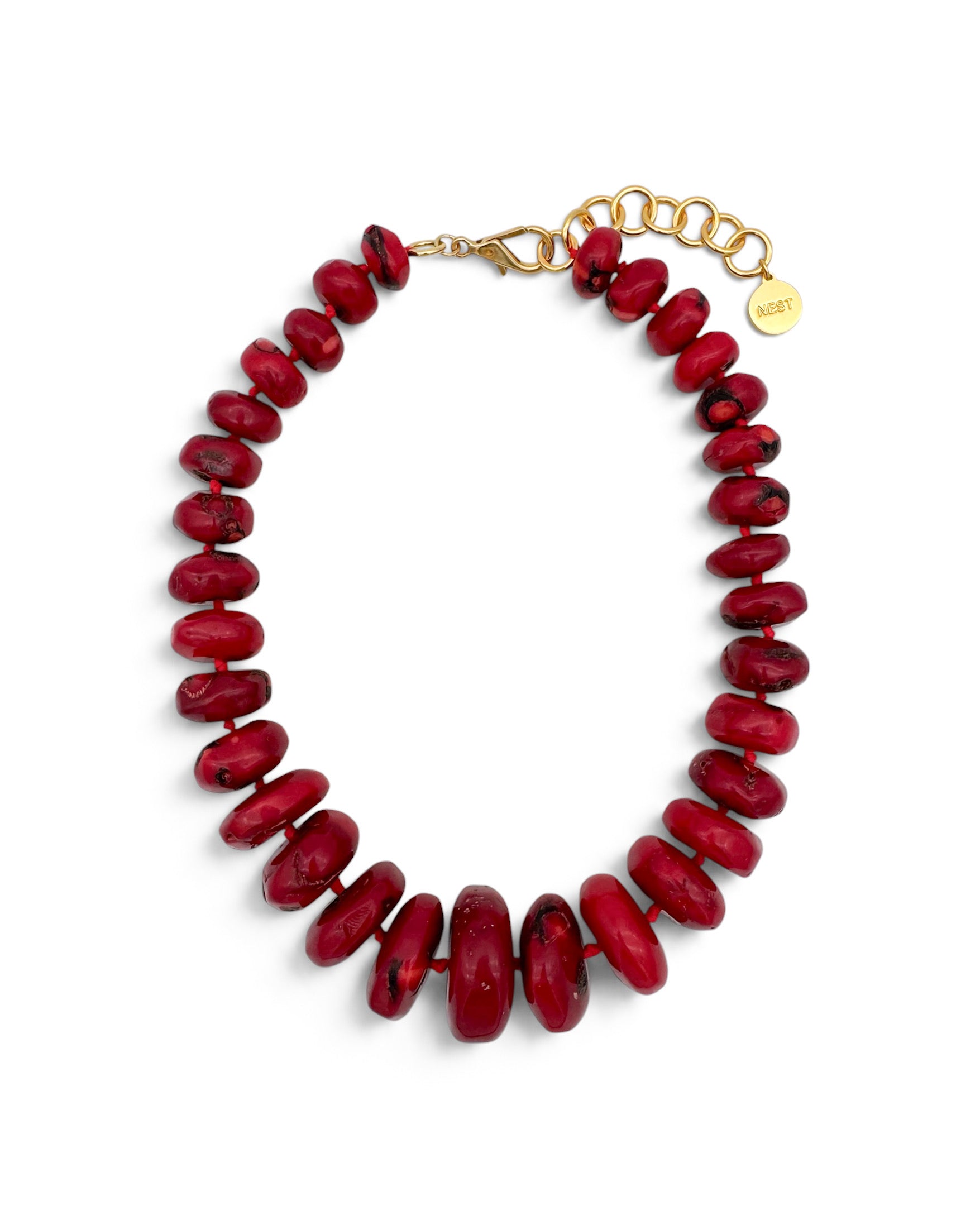 Red Coral Statement Necklace