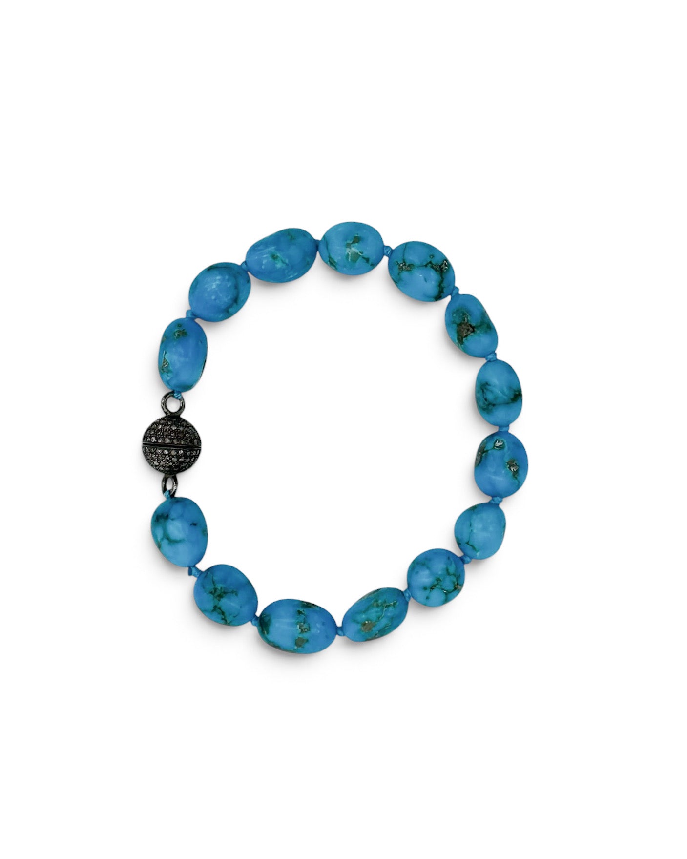 Turquoise with Diamond Clasp Bracelet