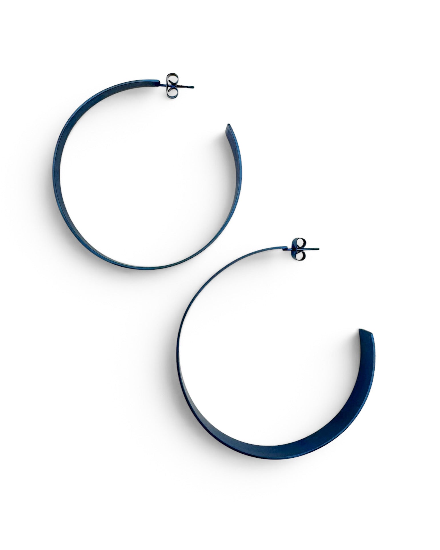 Blue Graduated Hoop Earrings