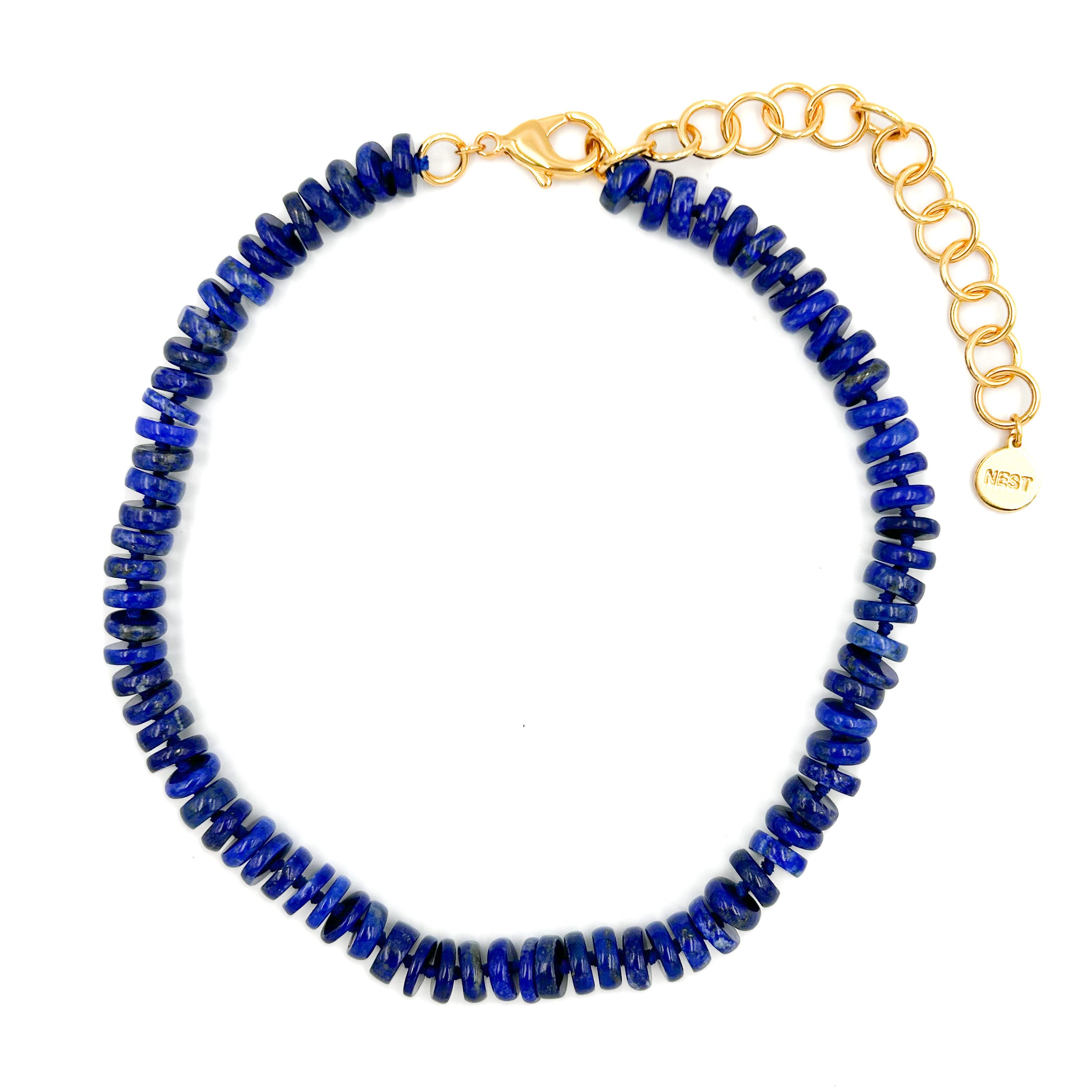 Lapis Rondelle Strand Necklace