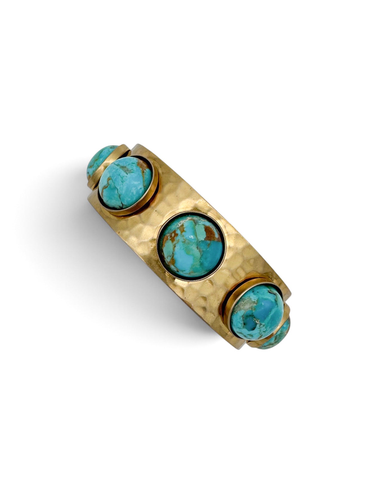 Turquoise Hammered Antique Brass Cuff