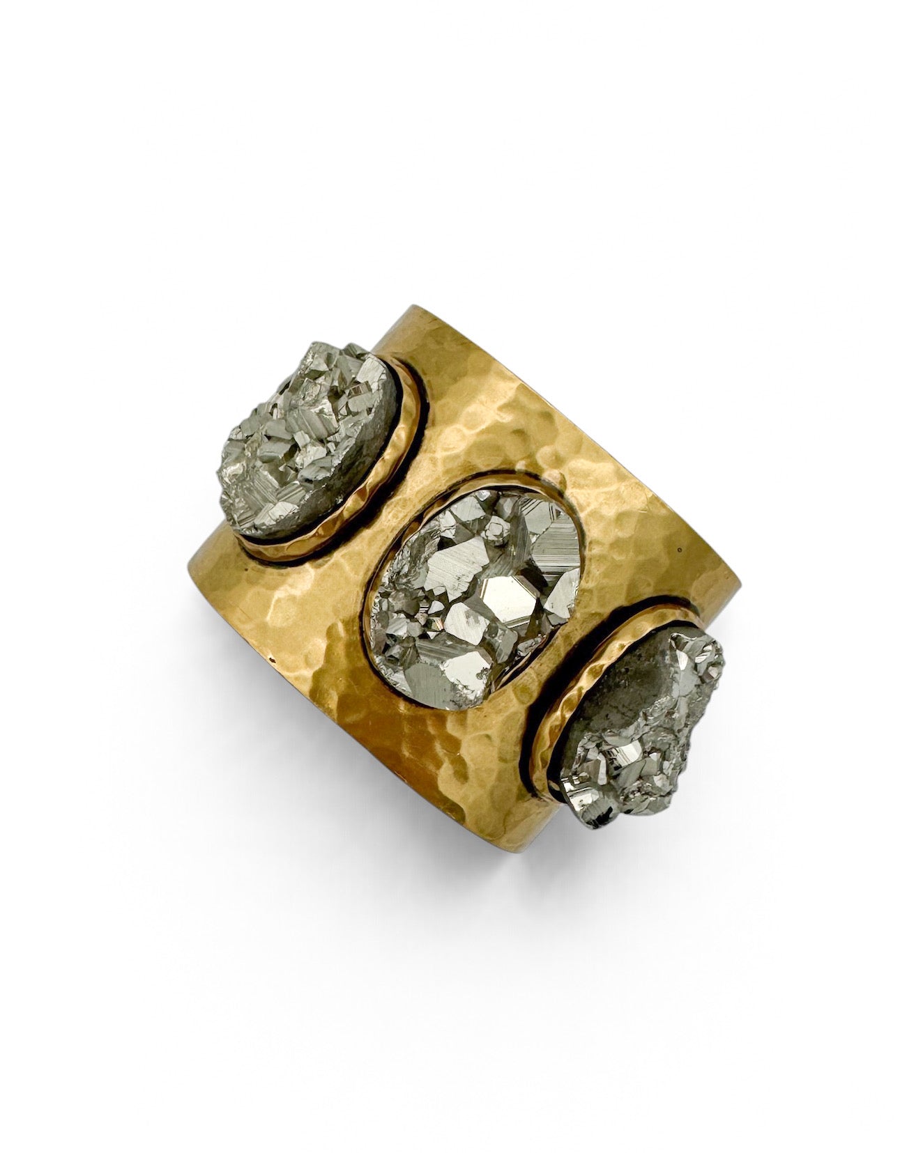 Wide Pyrite Druzy Cuff