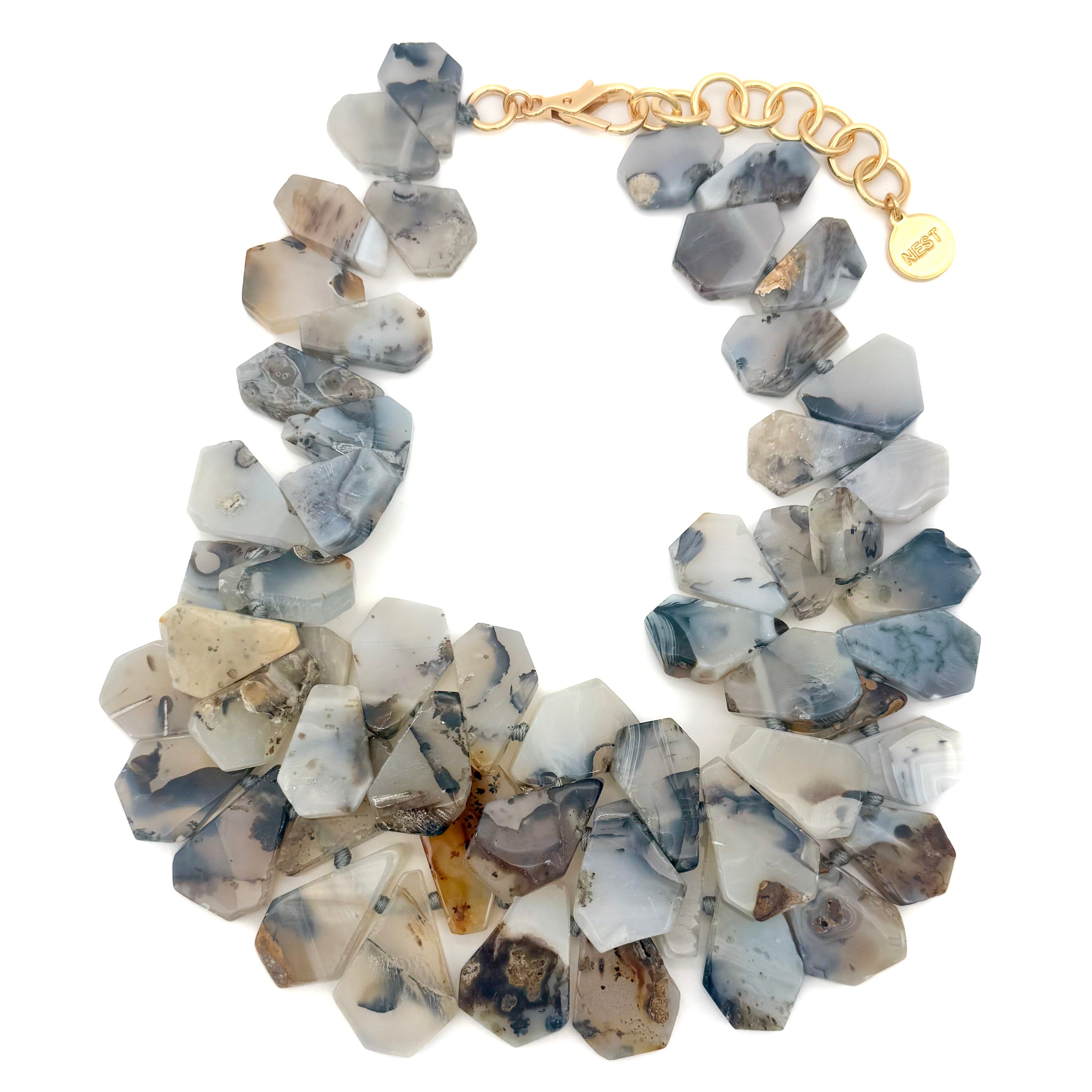 Montana Agate Cluster Statement Necklace
