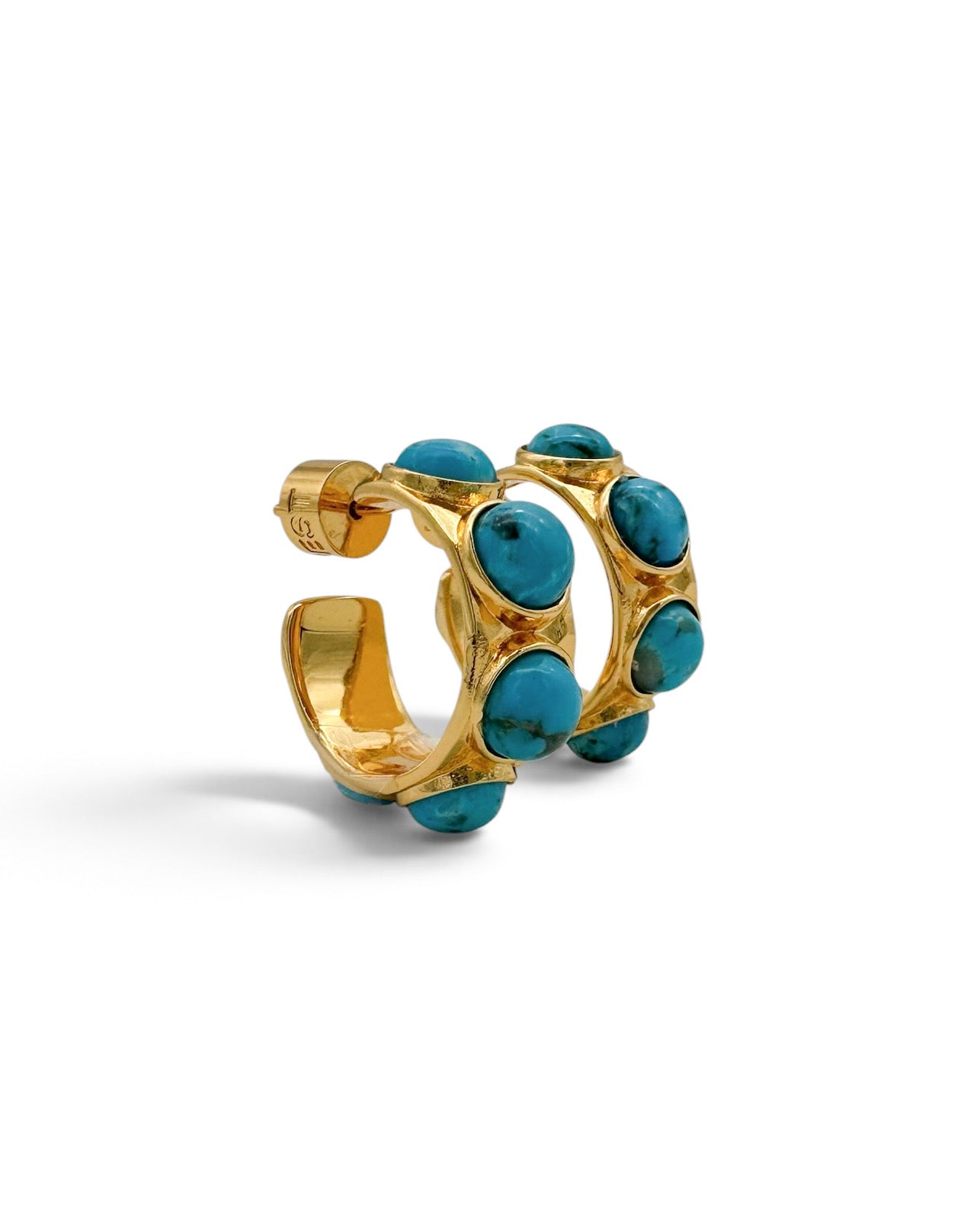 Turquoise Studded Hoop Earrings