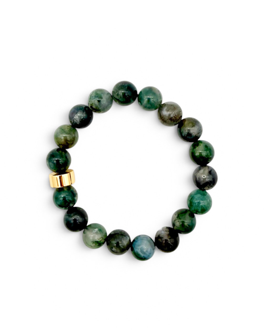 Green Moss Agate Stretch Bracelet