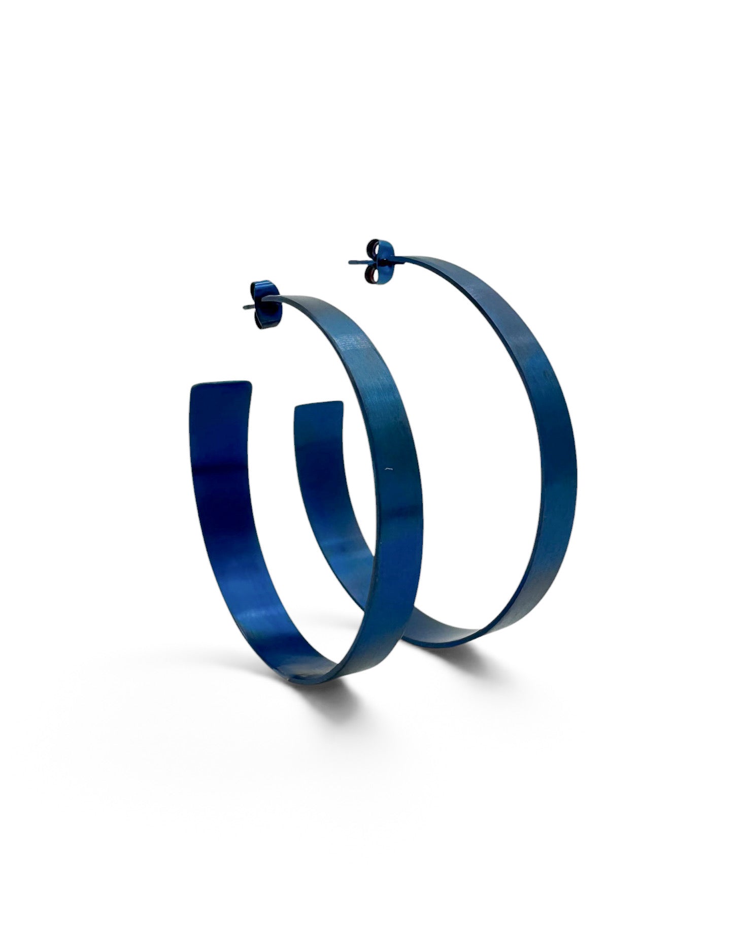 Blue Graduated Hoop Earrings