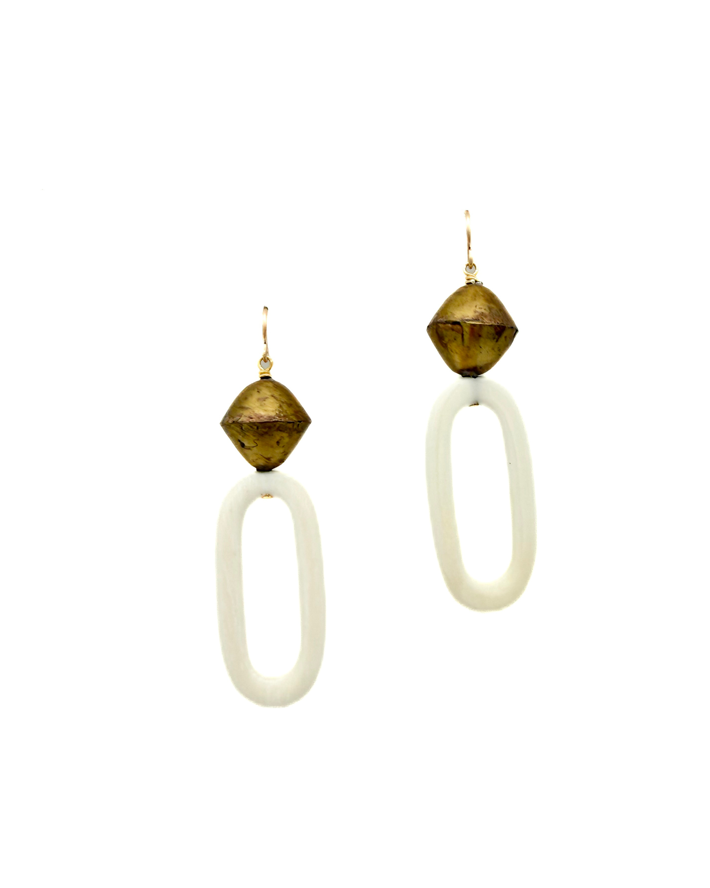 Bone Drop Earrings
