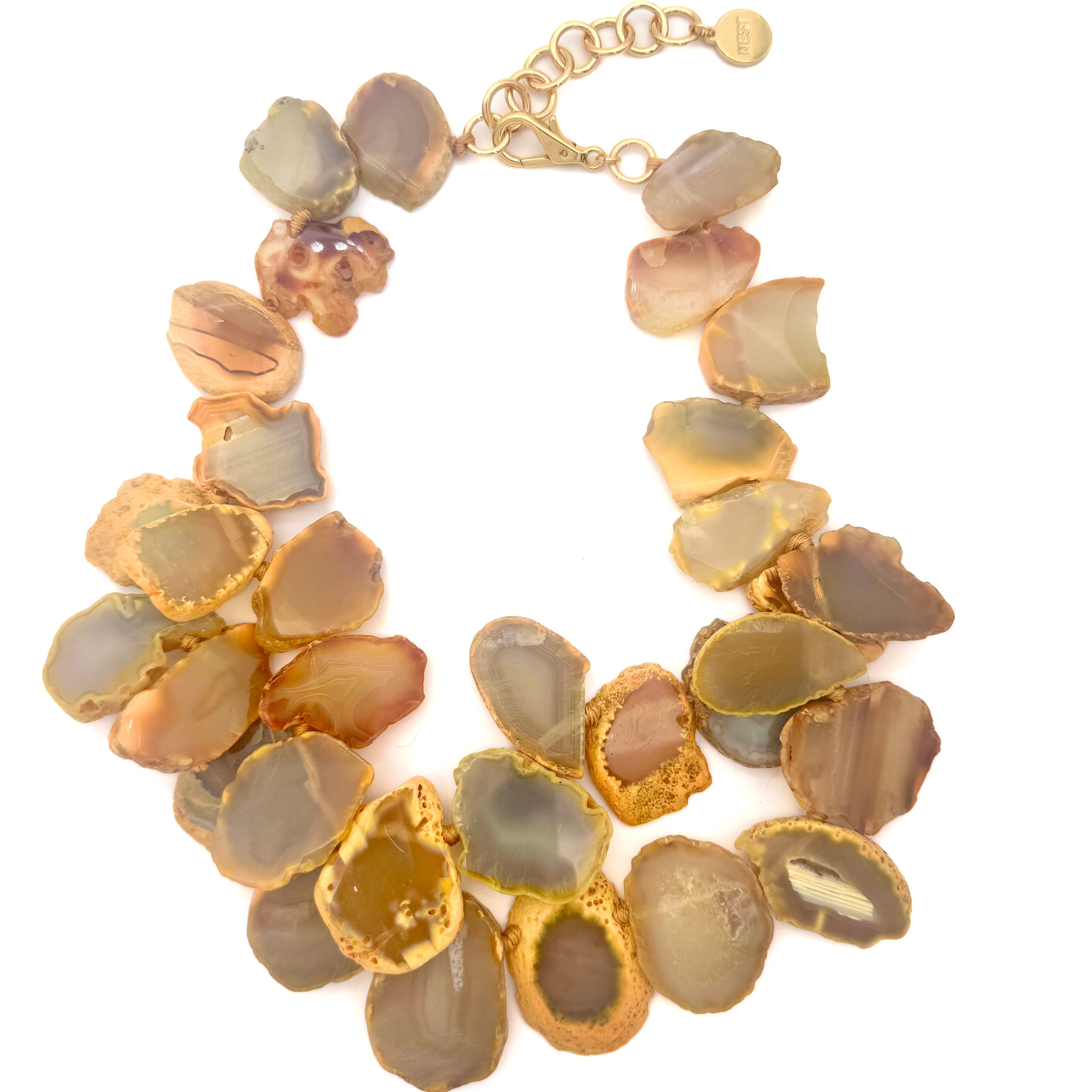 Yellow Agate Cluster Necklace
