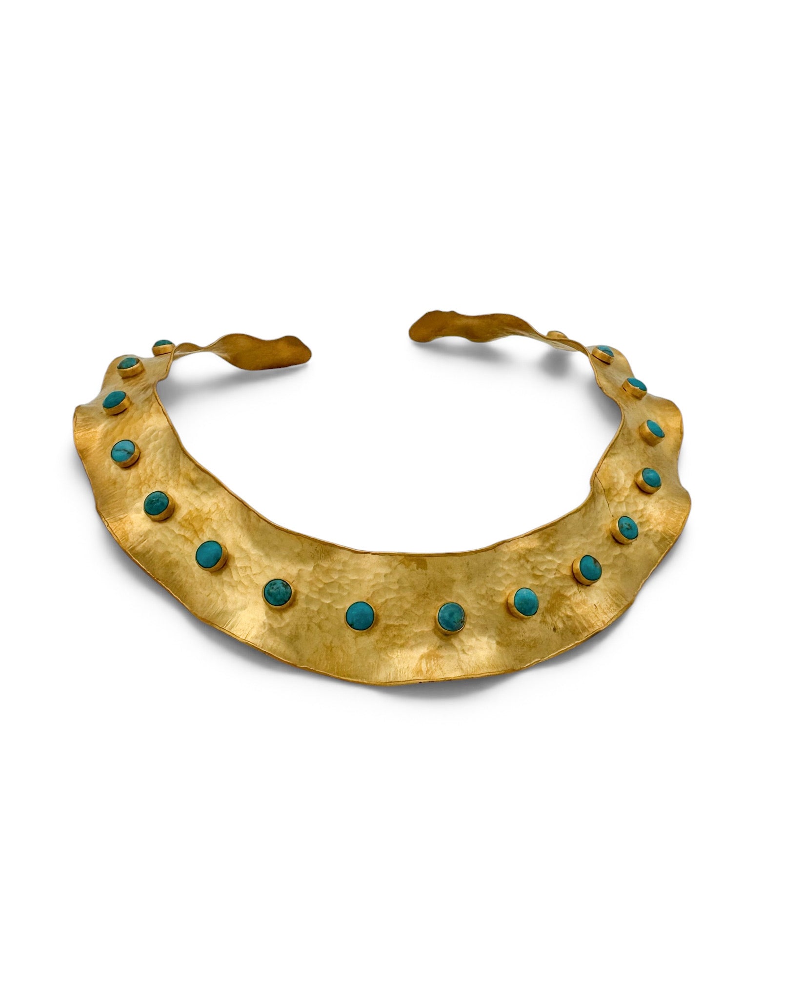 Gold Collar with Turquoise Studs