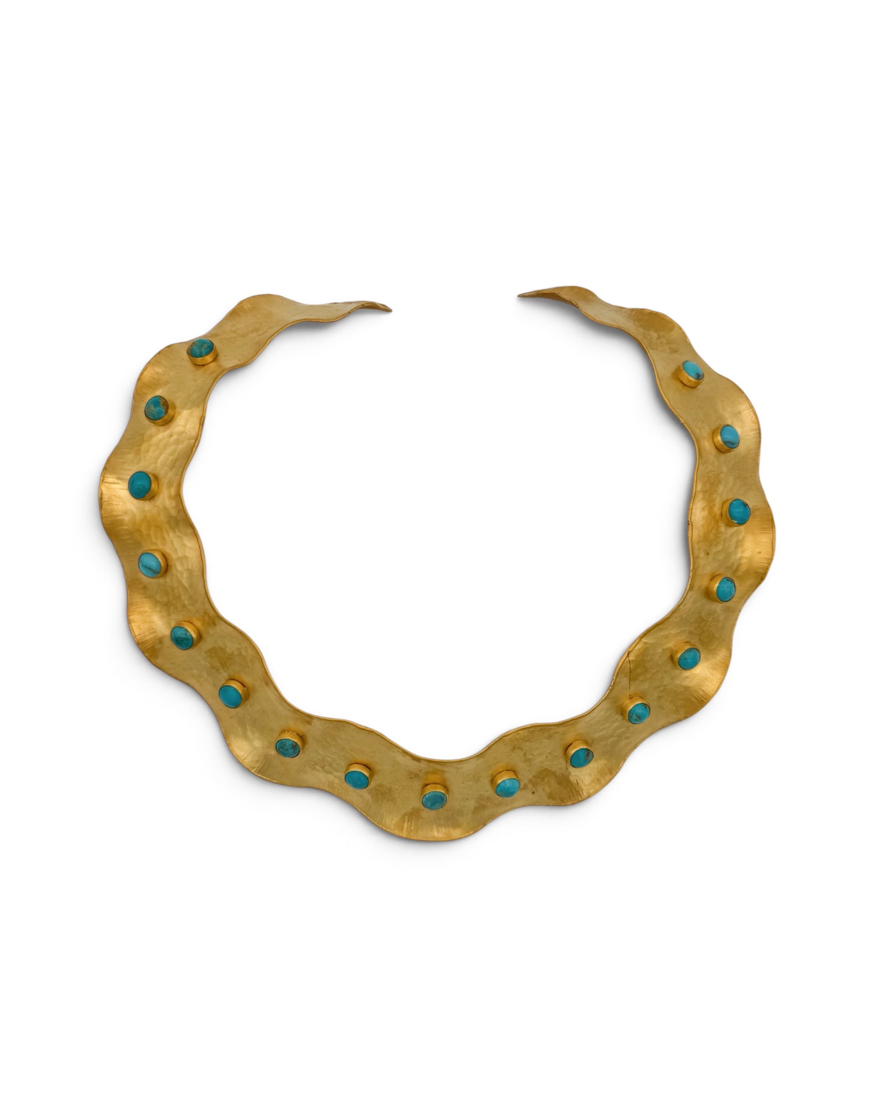 Gold Collar with Turquoise Studs
