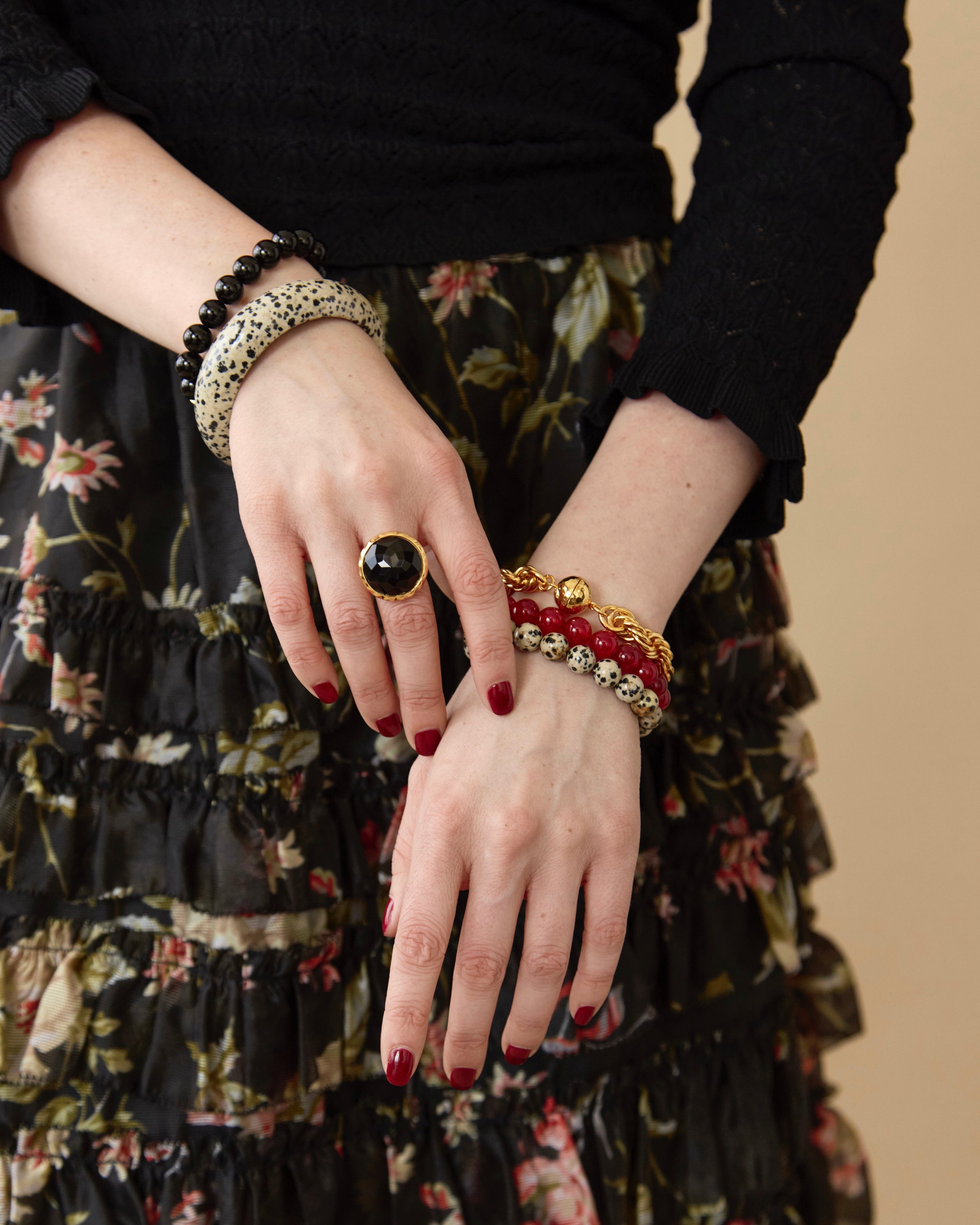 Black Onyx Adjustable Ring