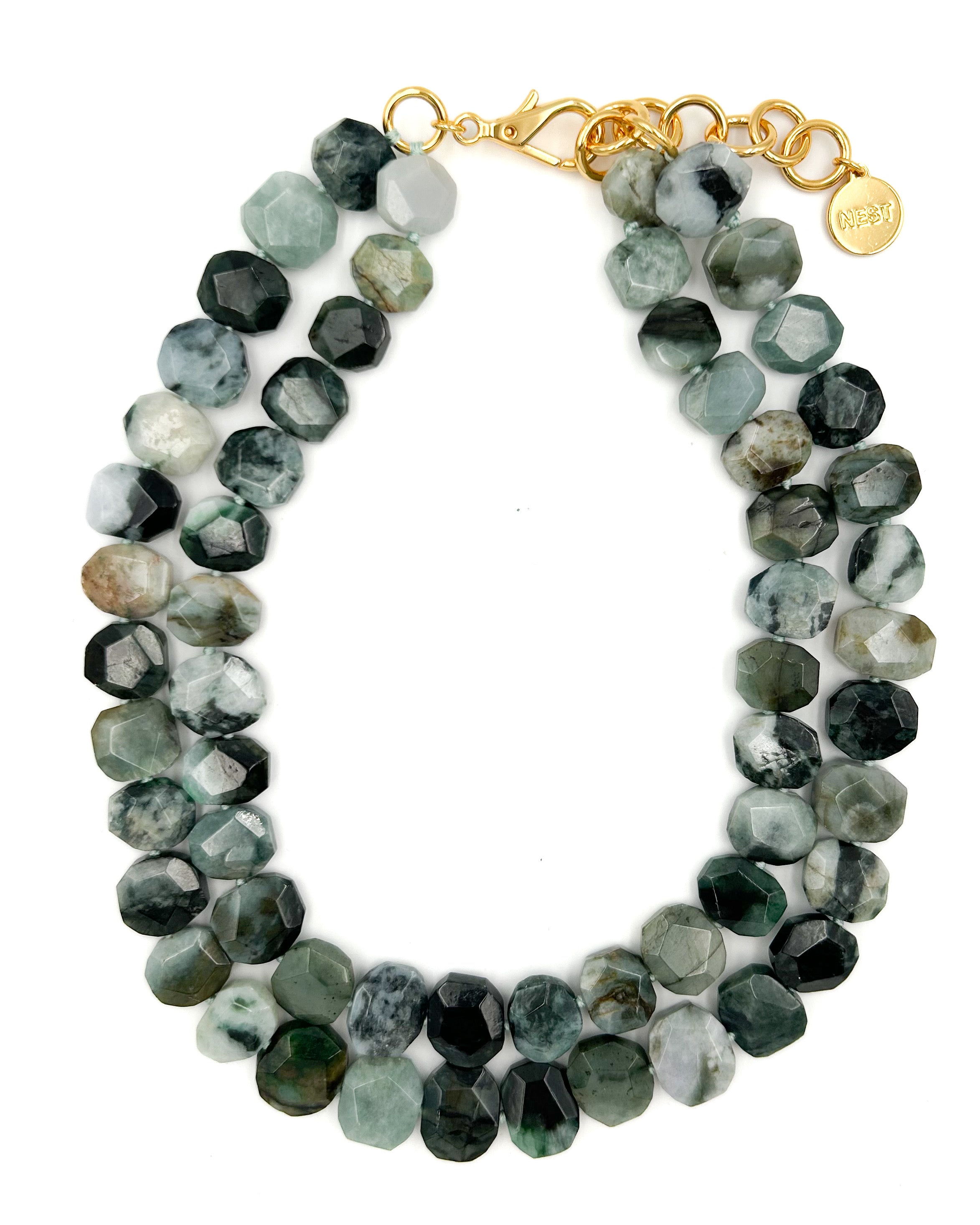 Moss Agate Double Strand Necklace