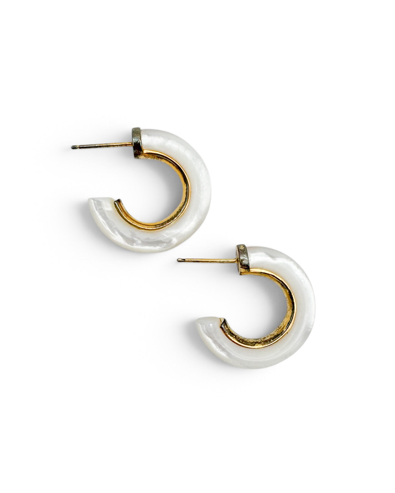 Mother of Pearl Stone Hoop Earrings