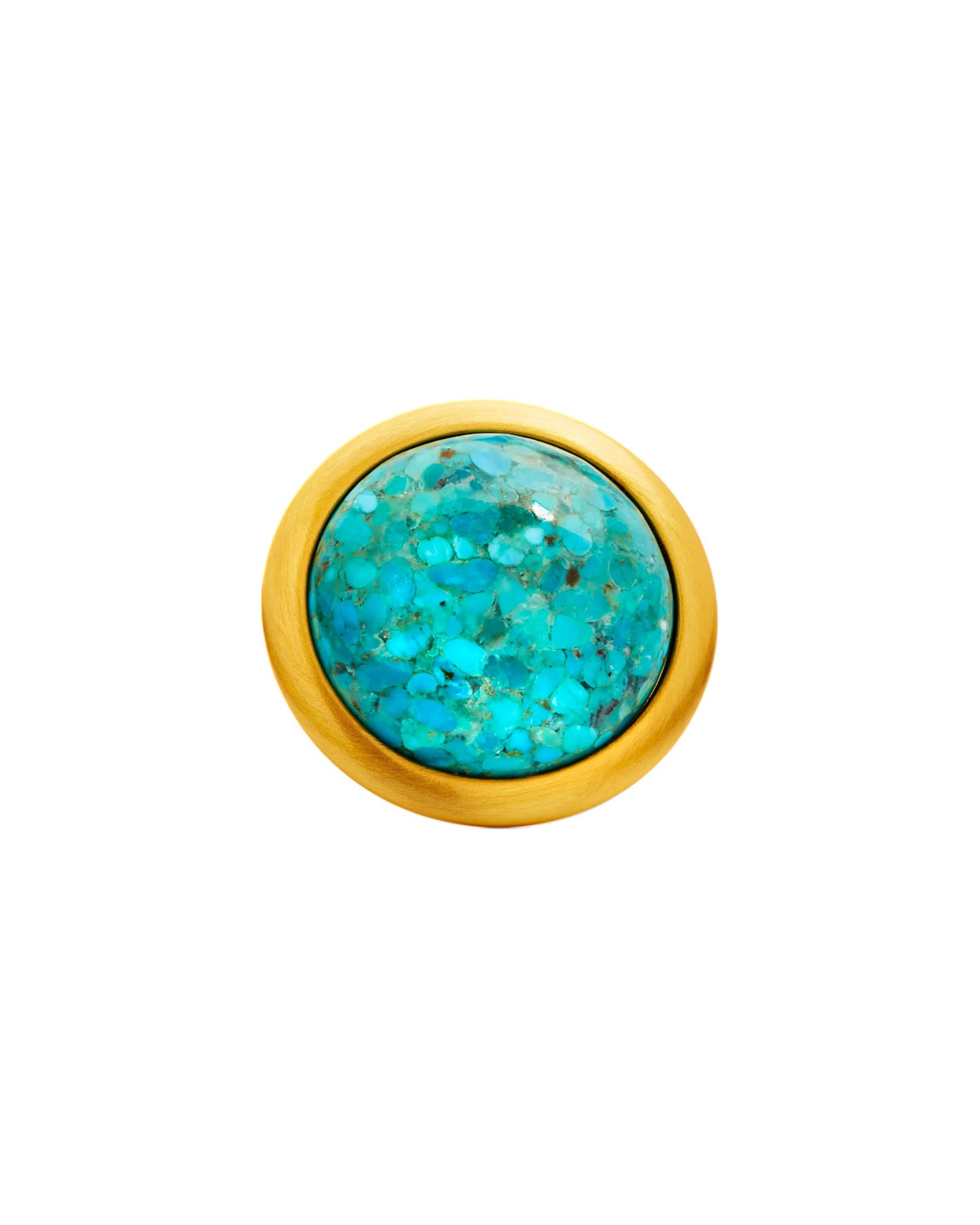 Brushed Gold Cabochon Ring