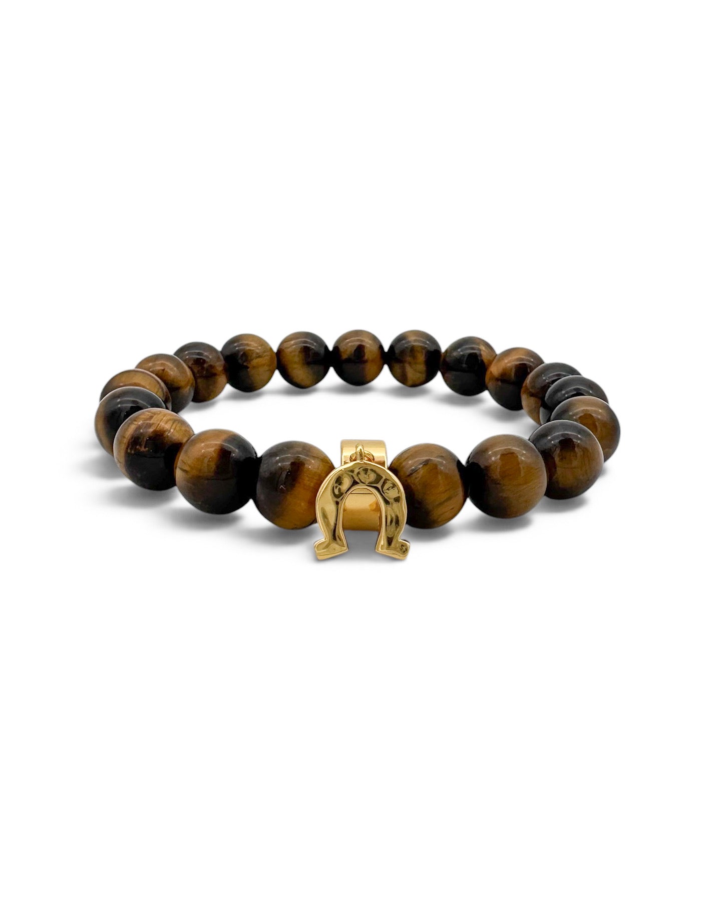 Tigers Eye Horseshoe Charm Stretch Bracelet