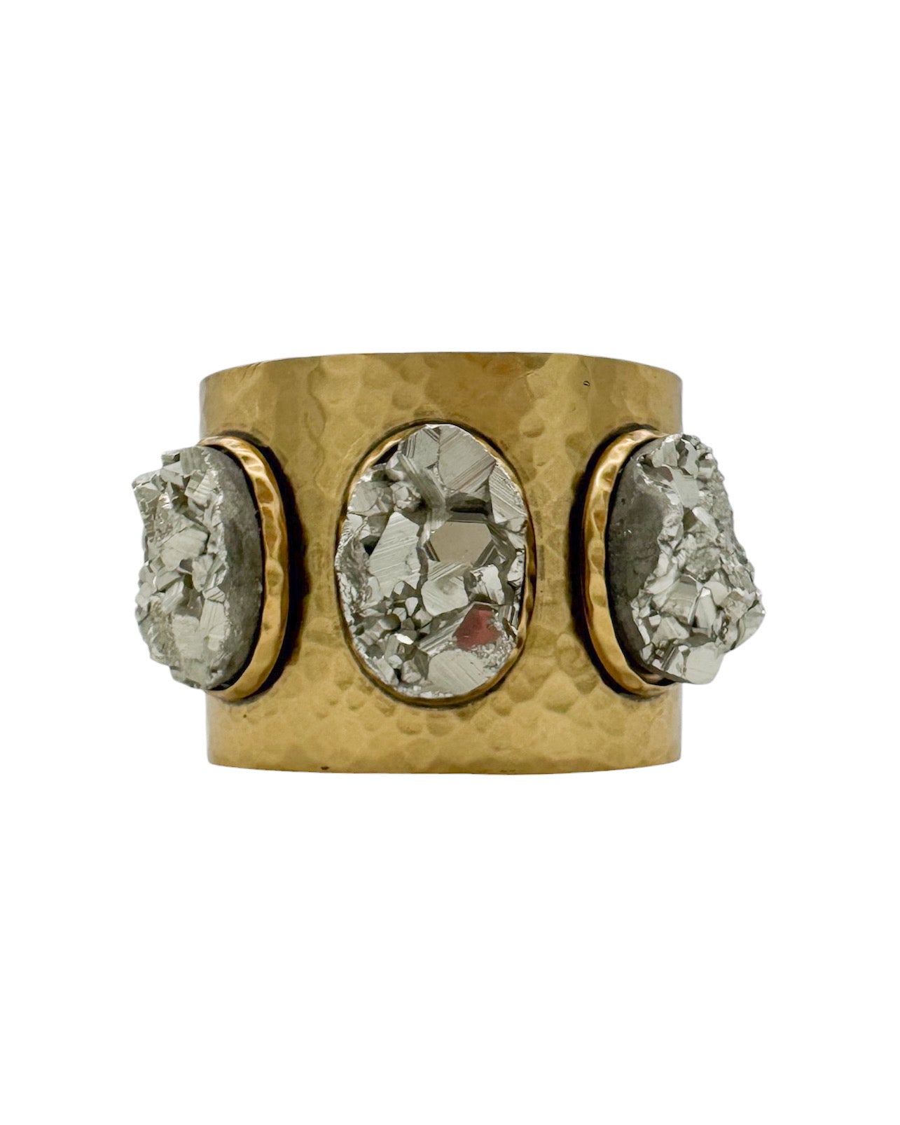 Wide Pyrite Druzy Cuff