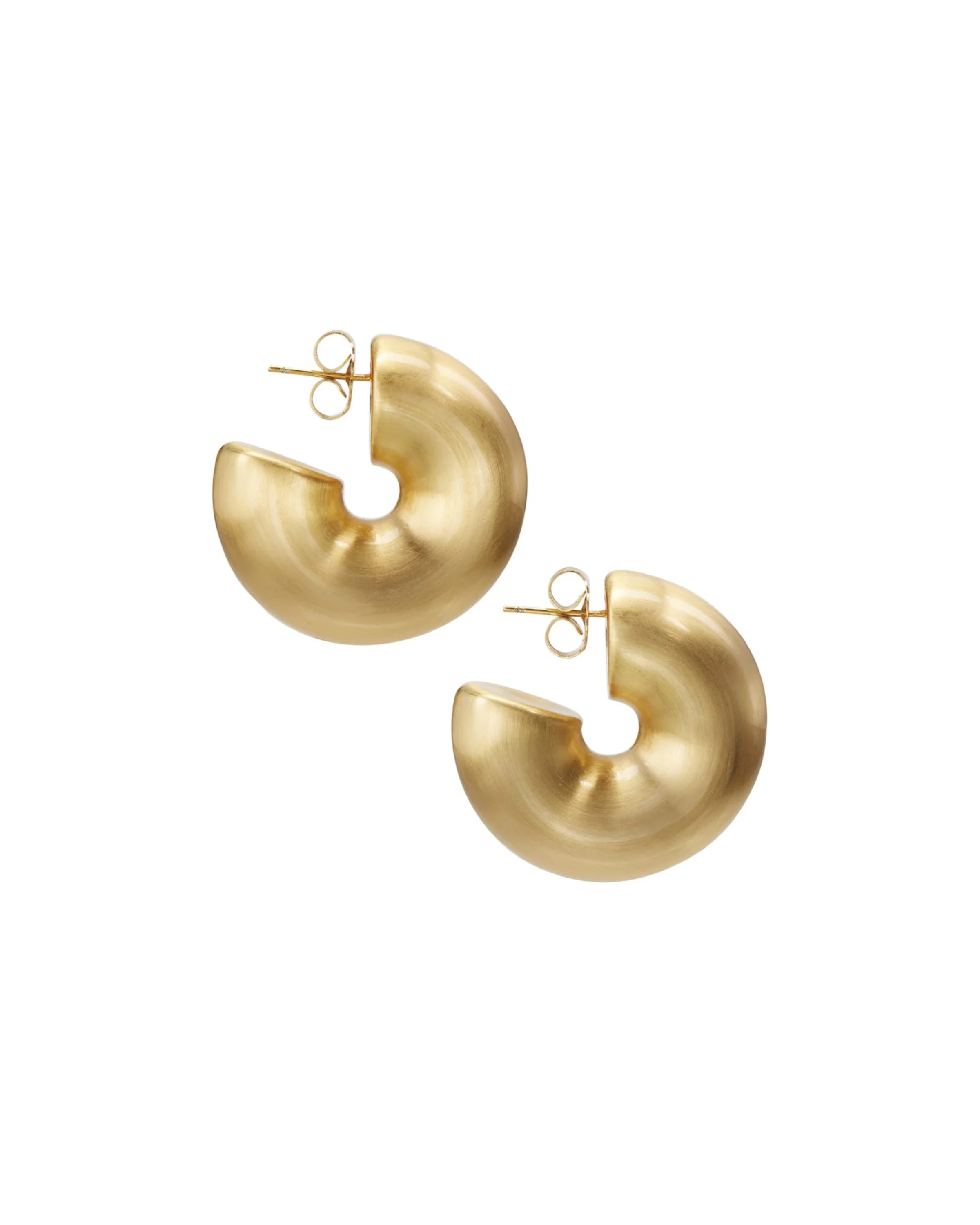 Chunky matte hot sale gold hoop earrings